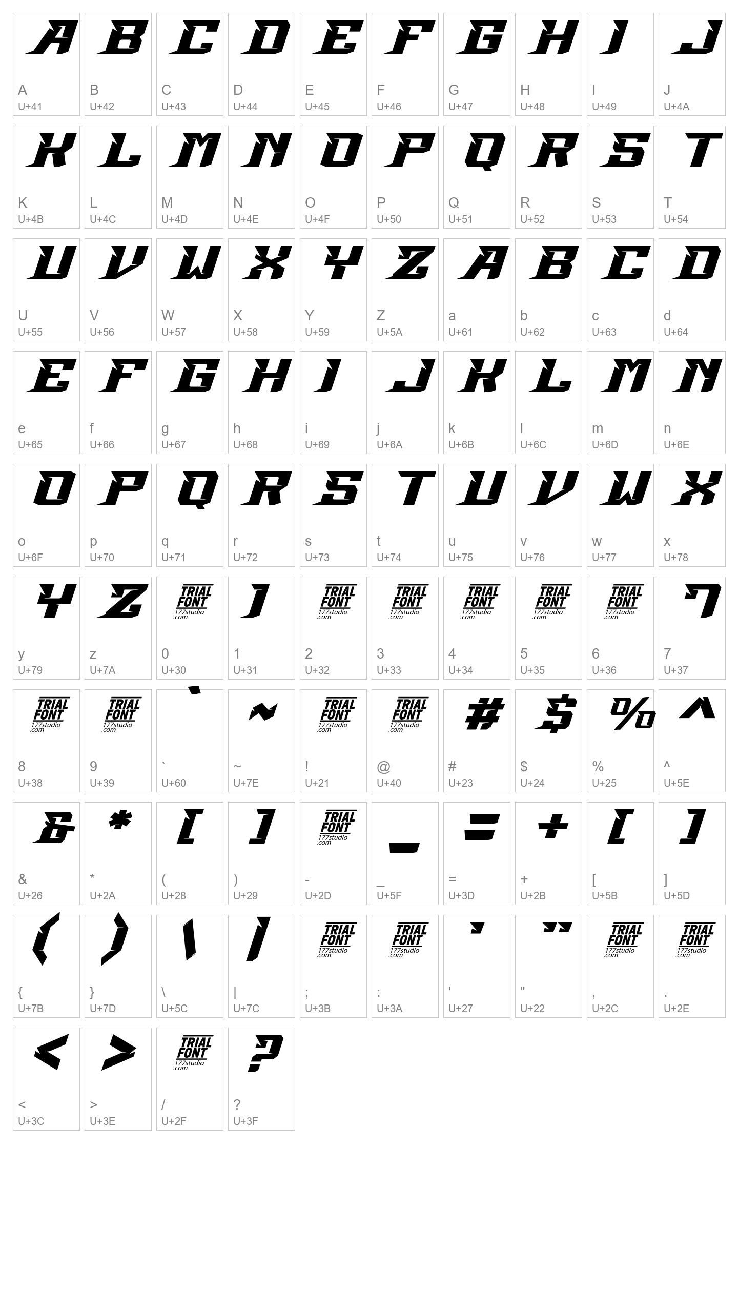 Character Map Image