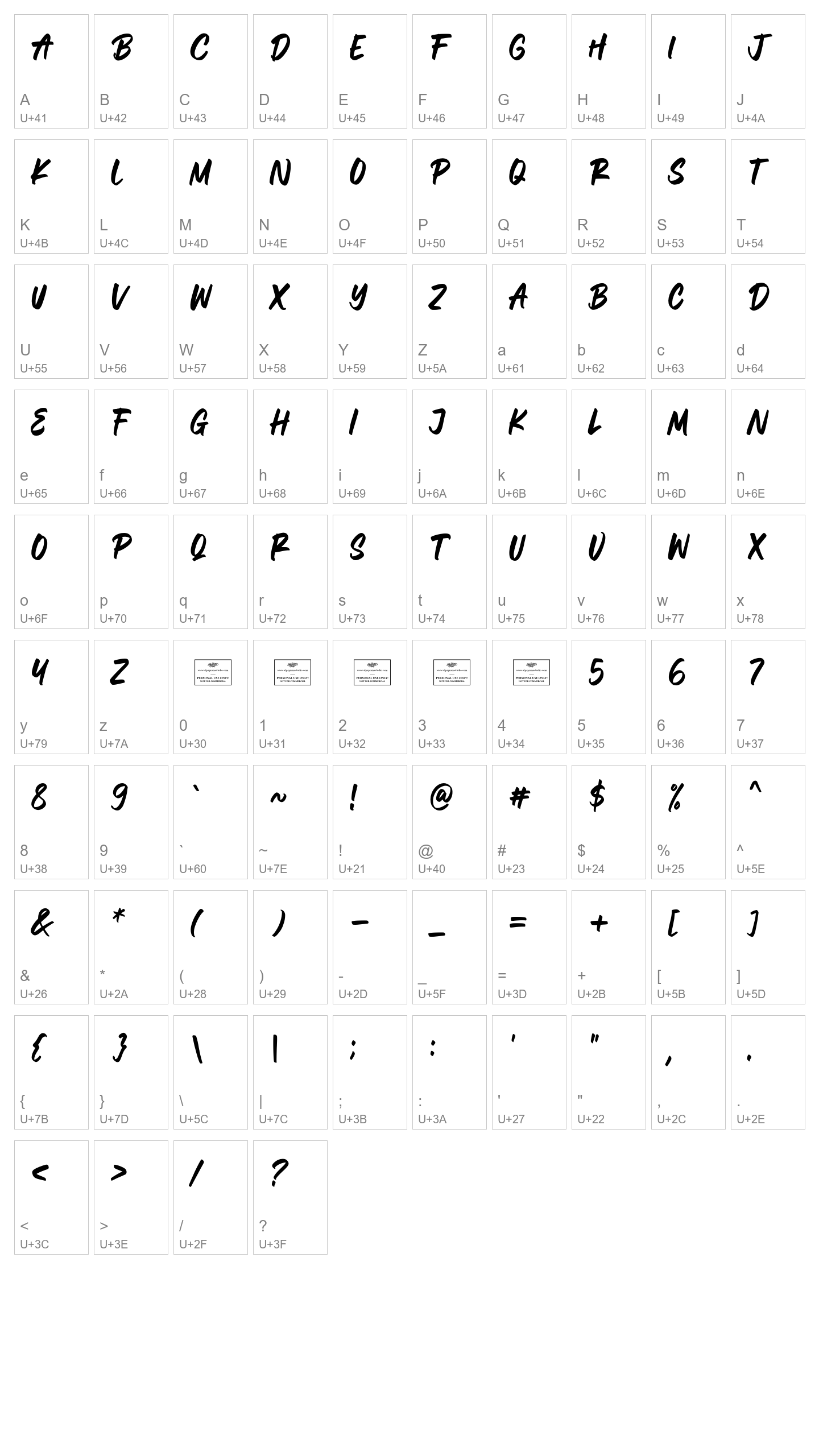 Character Map Image