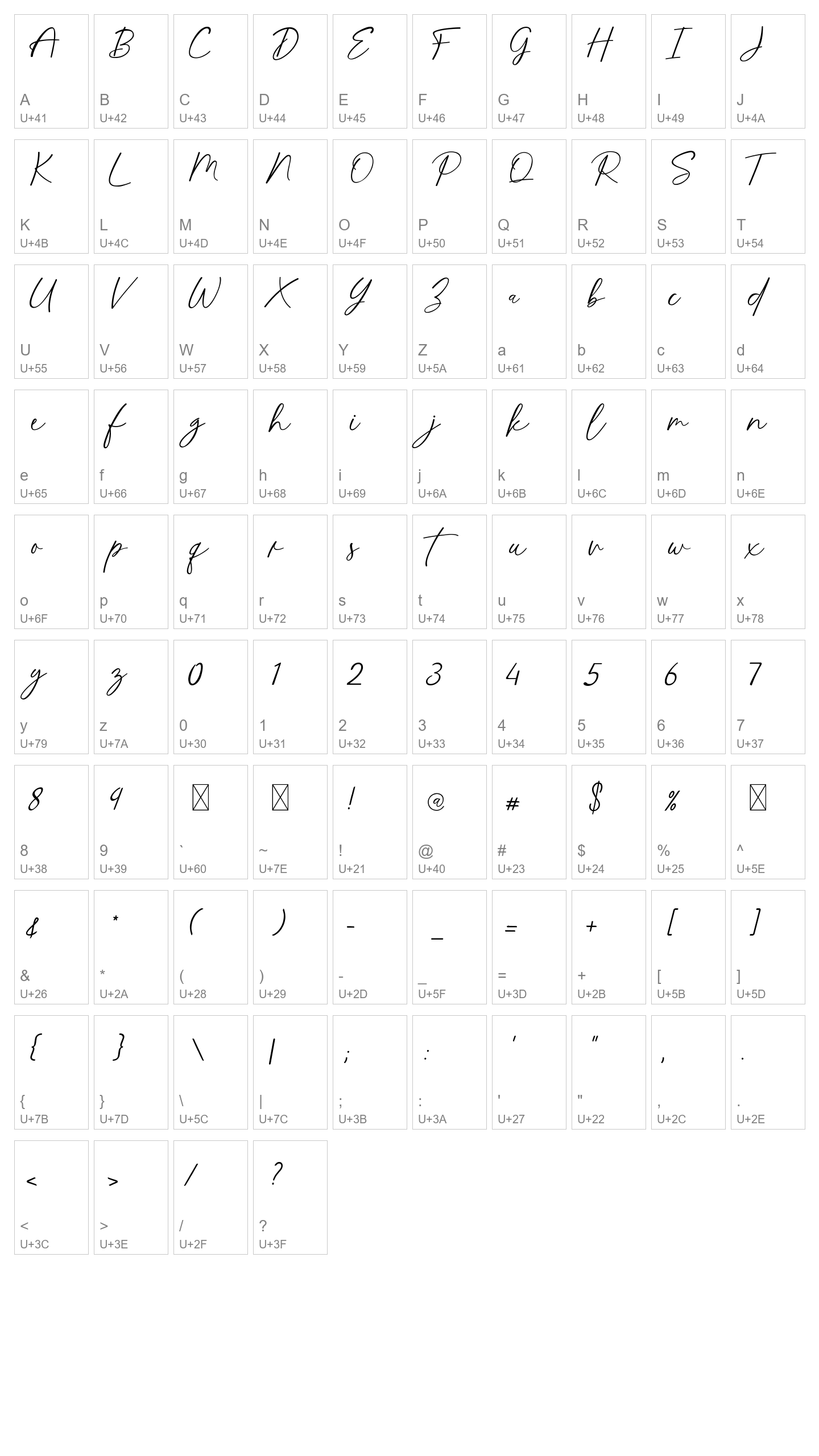 Character Map Image
