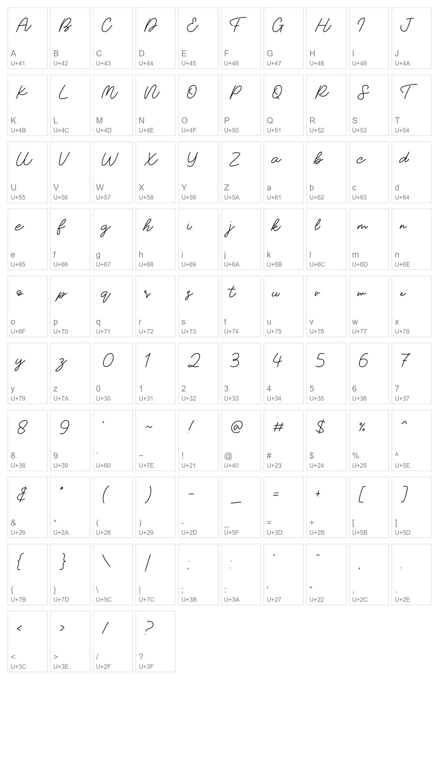 Character Map Image