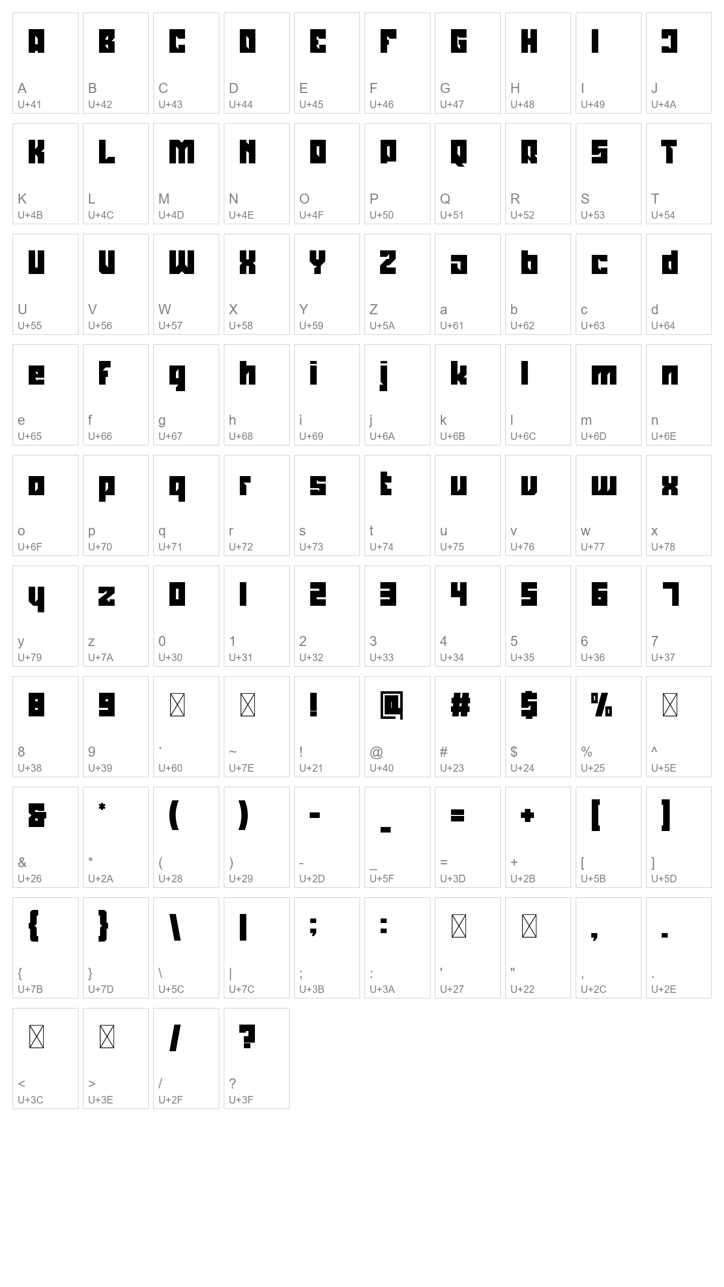 Character Map Image
