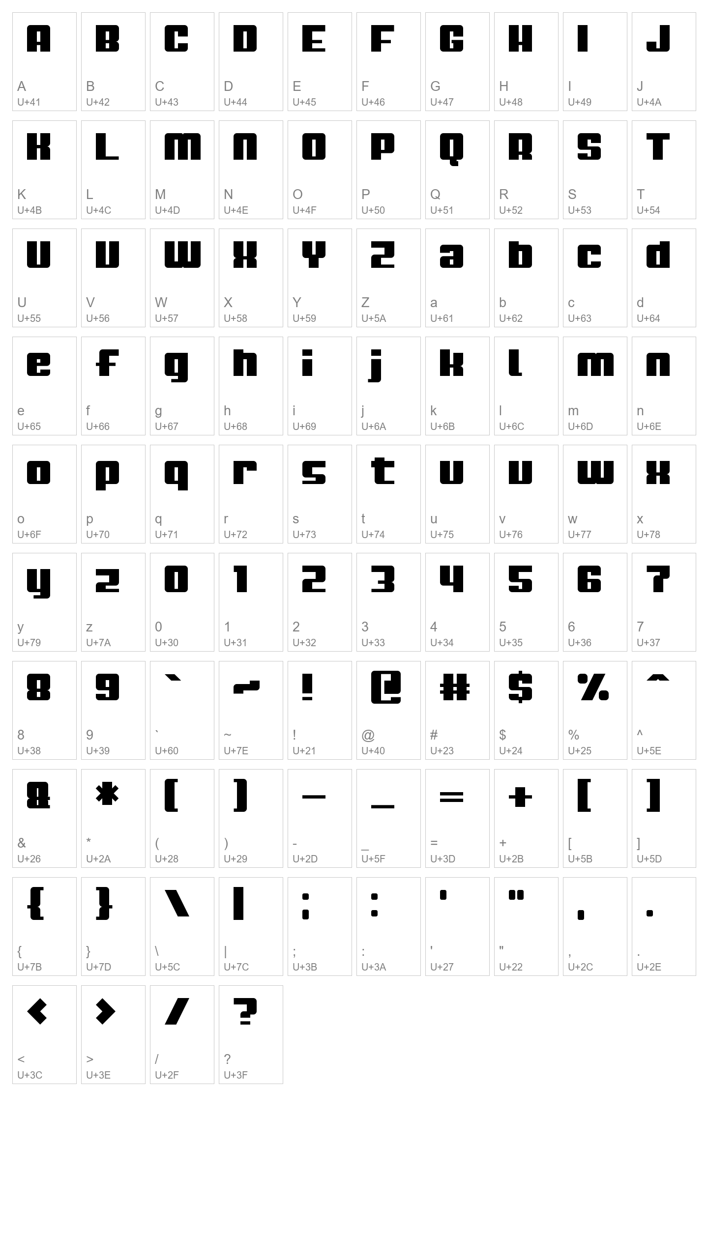 Character Map Image