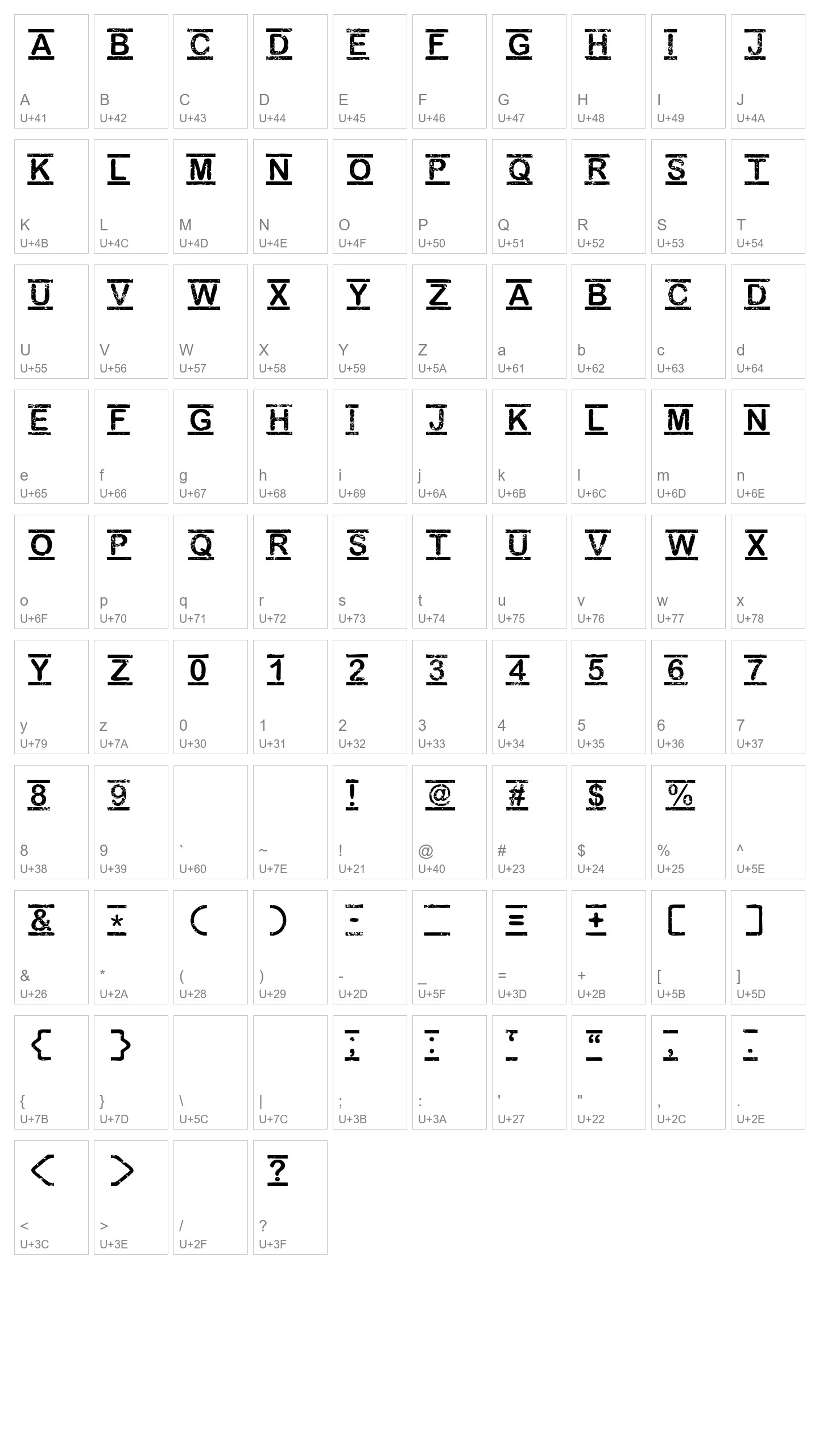 Character Map Image