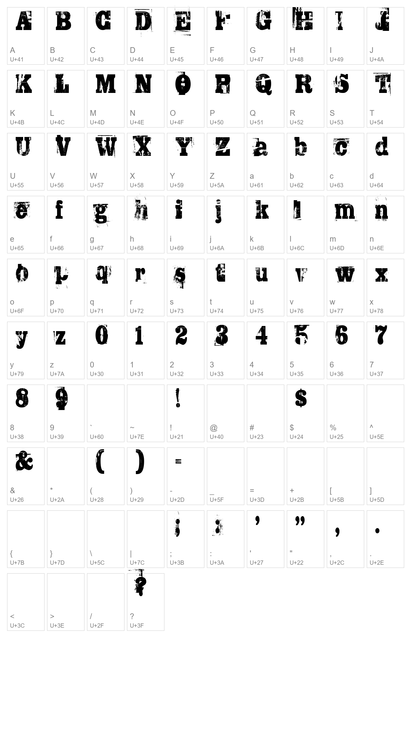Character Map Image