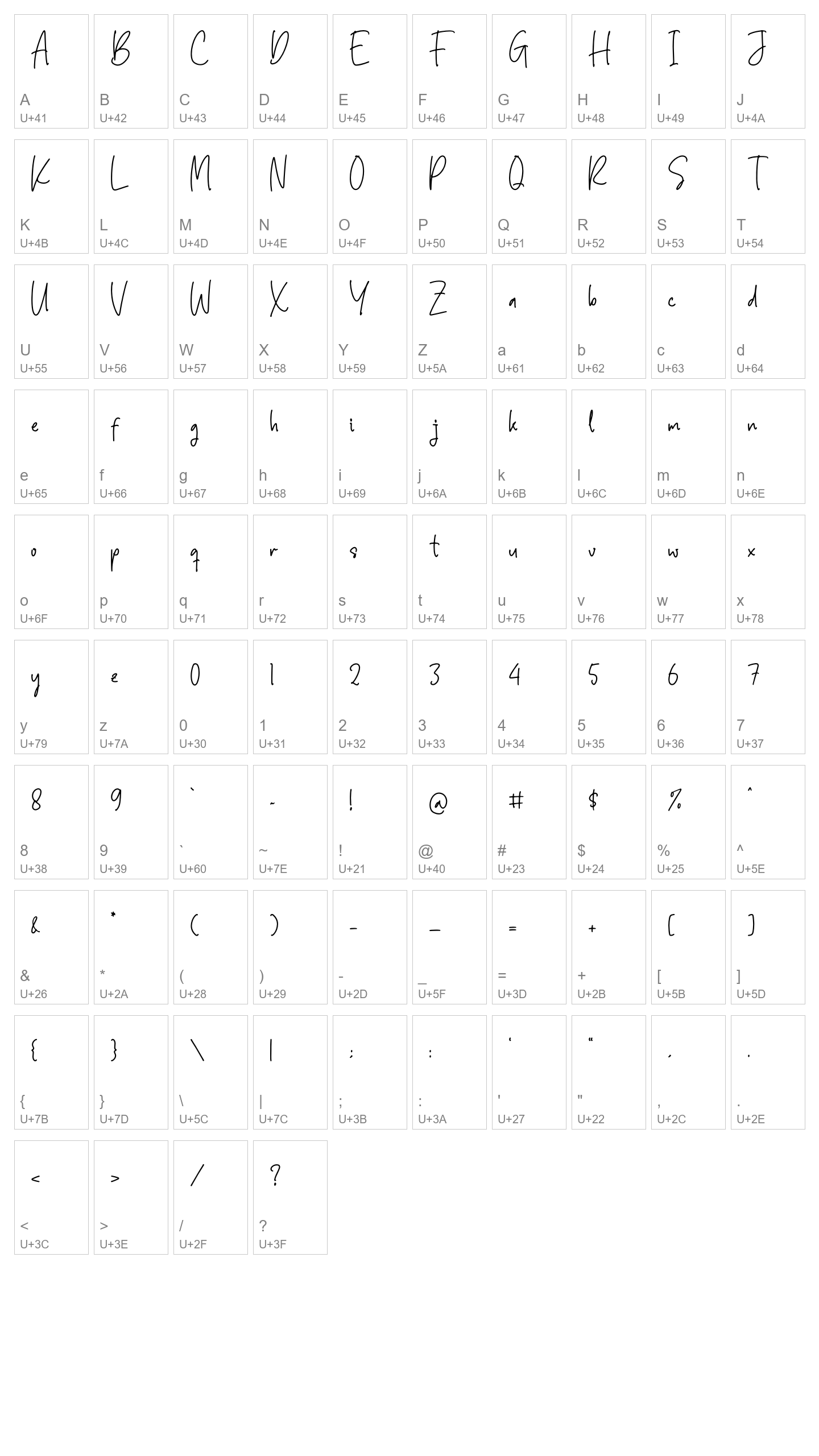 Character Map Image