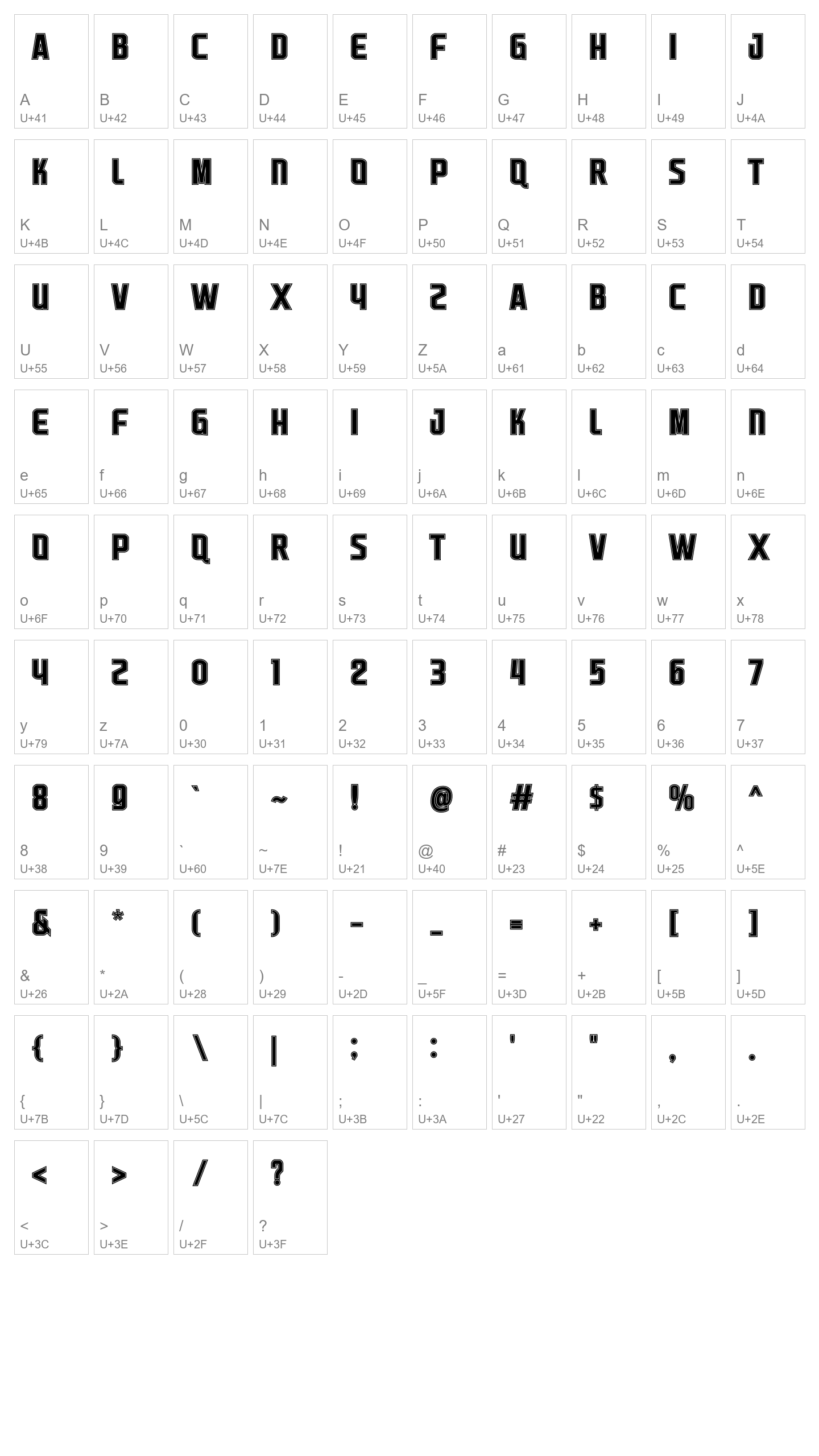 Character Map Image