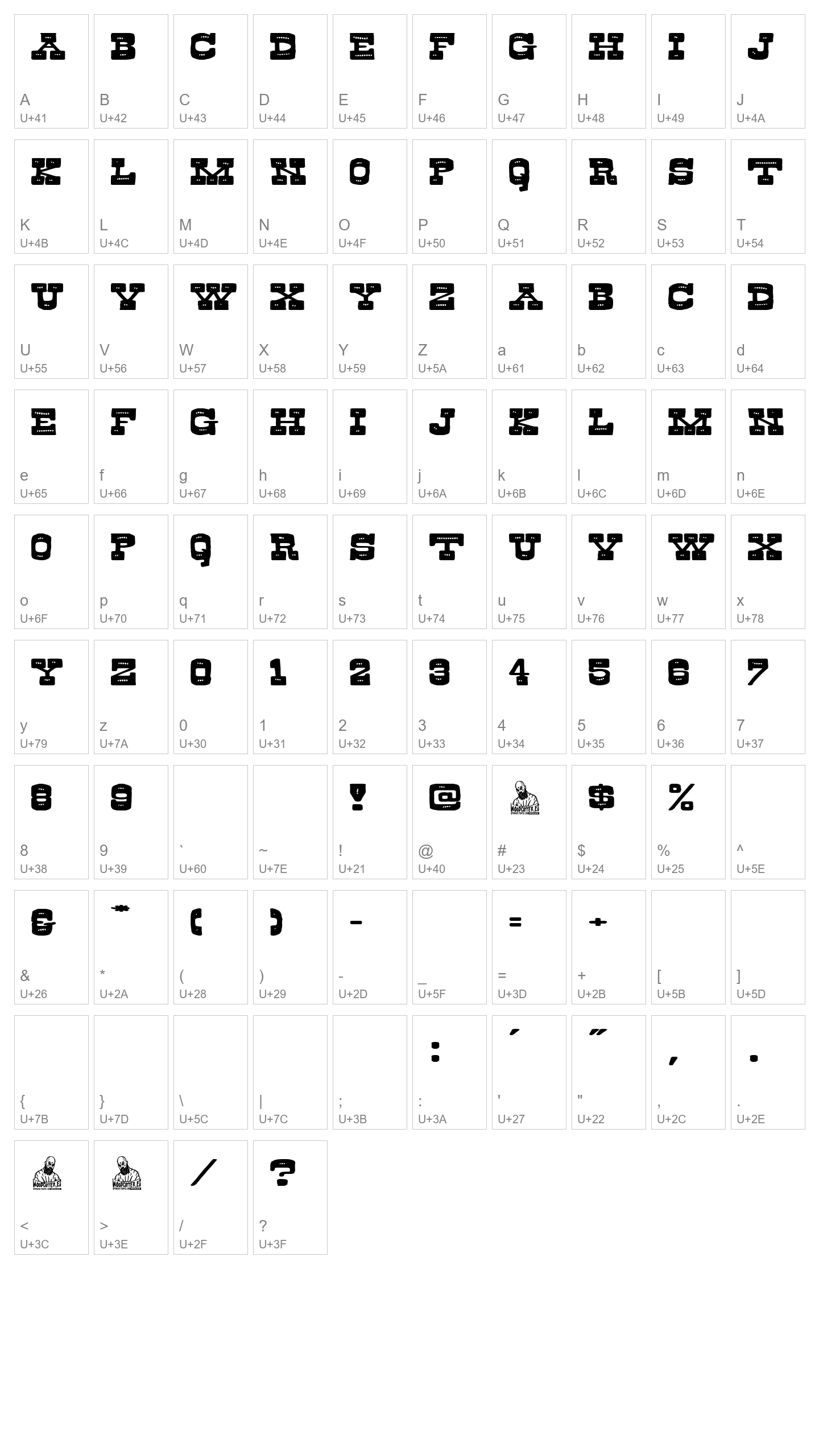 Character Map Image