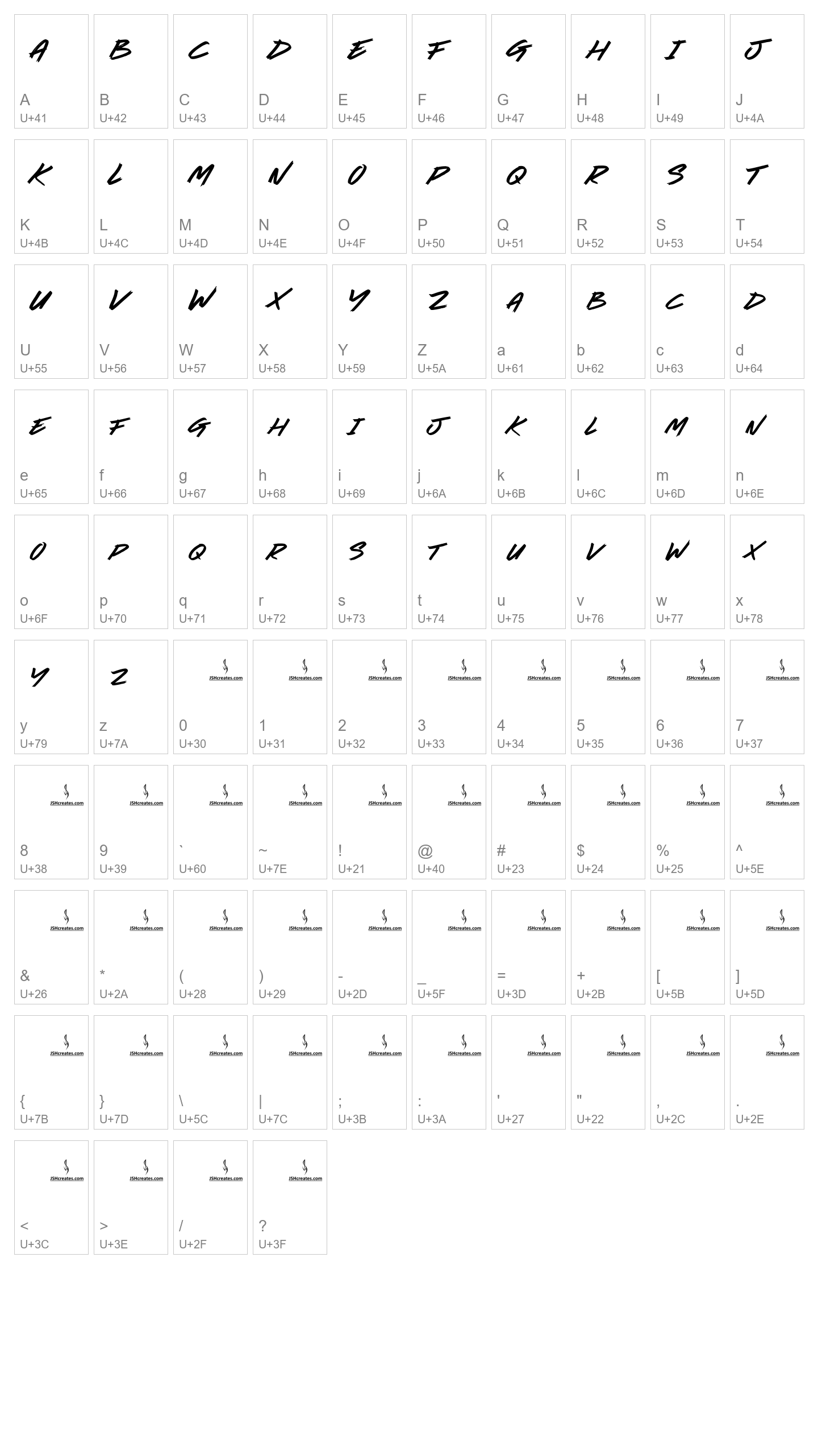 Character Map Image