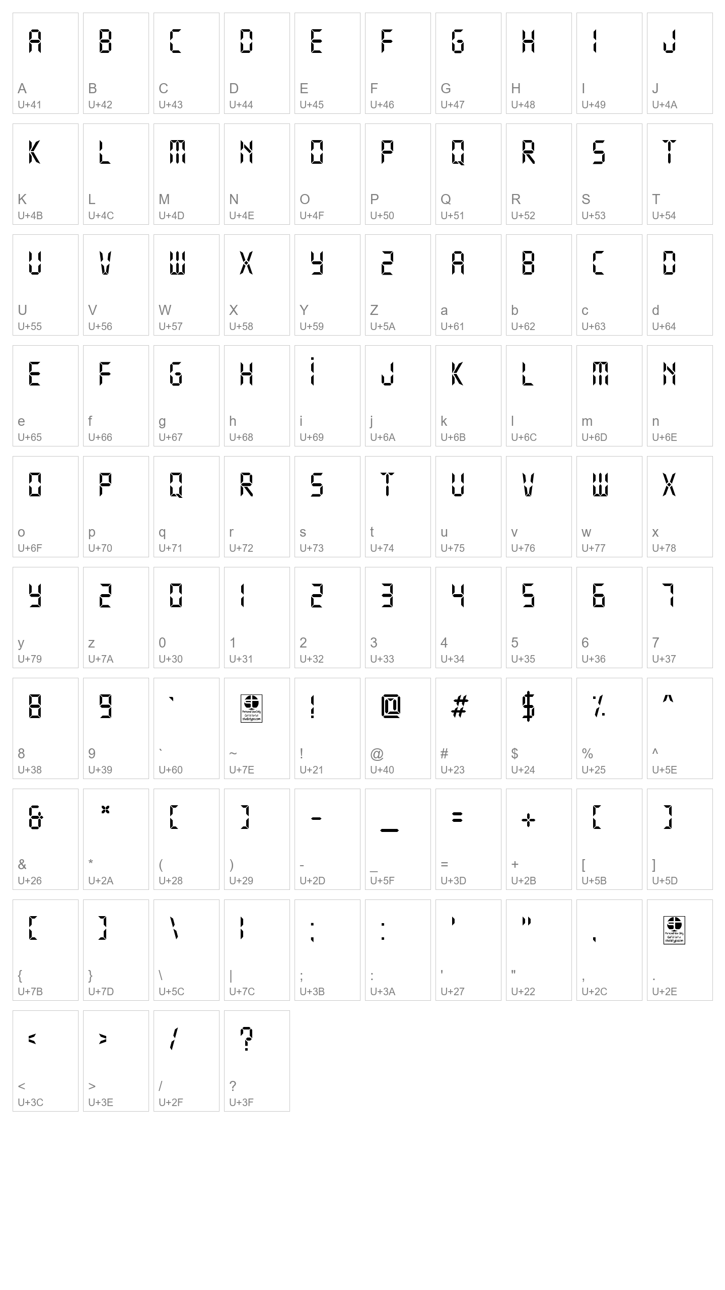 Character Map Image