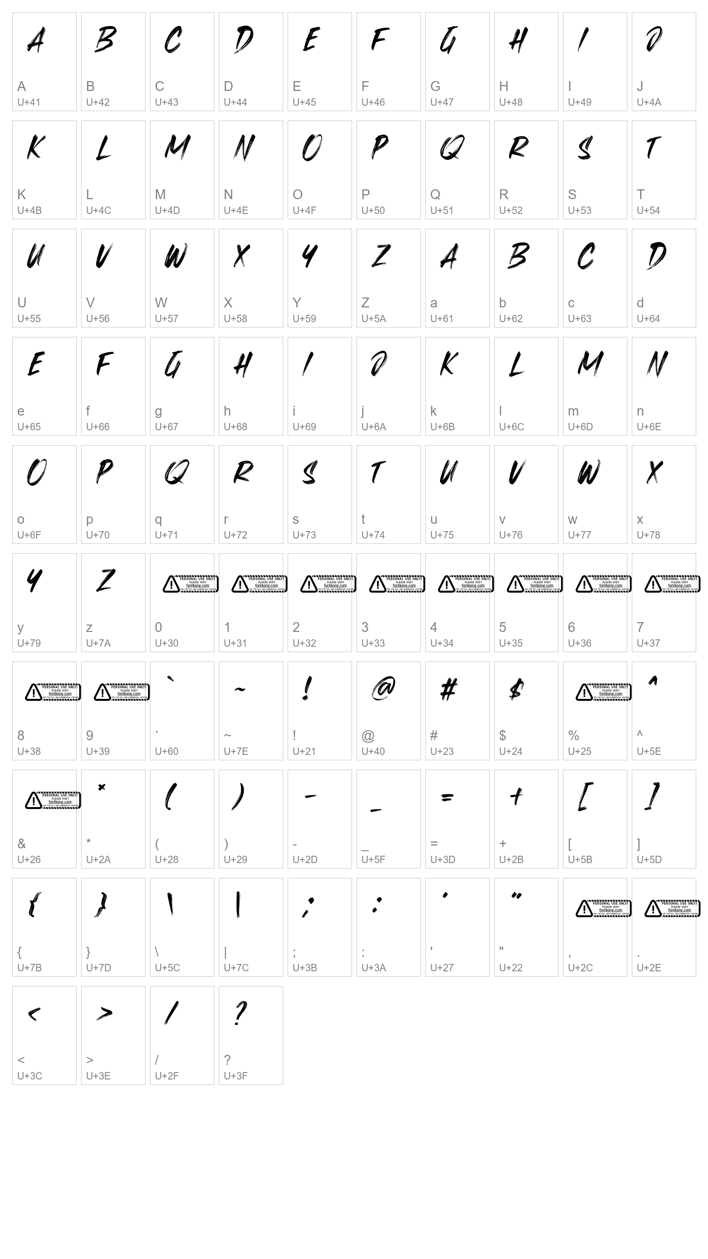 Character Map Image
