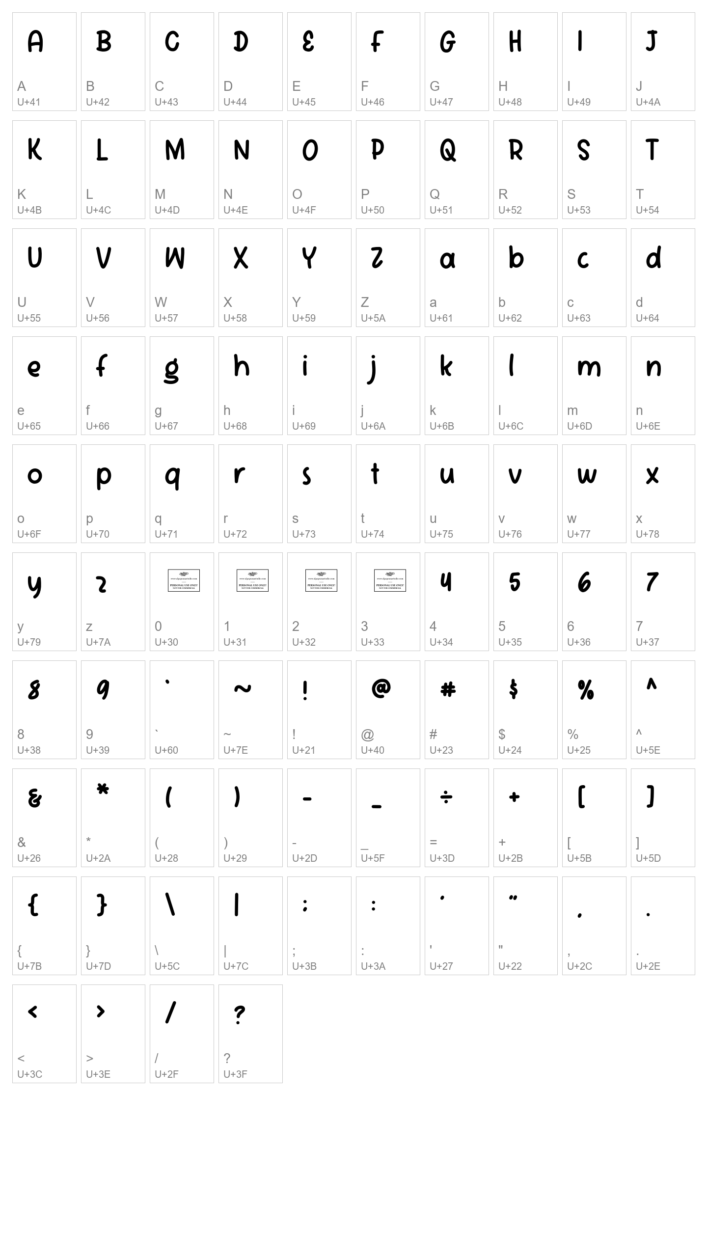 Character Map Image