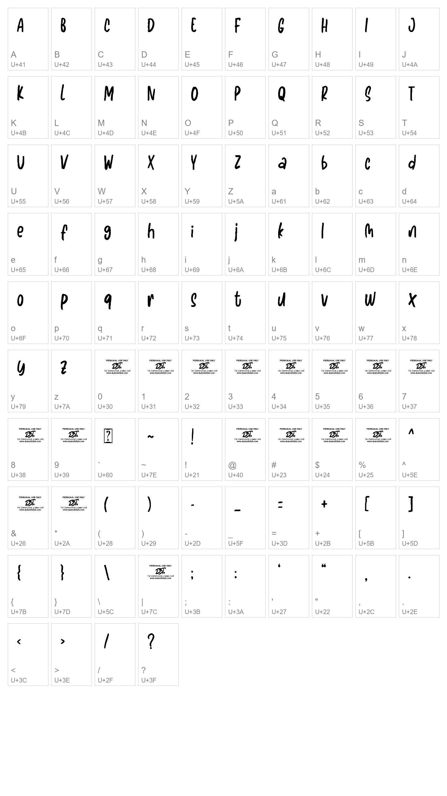 Character Map Image