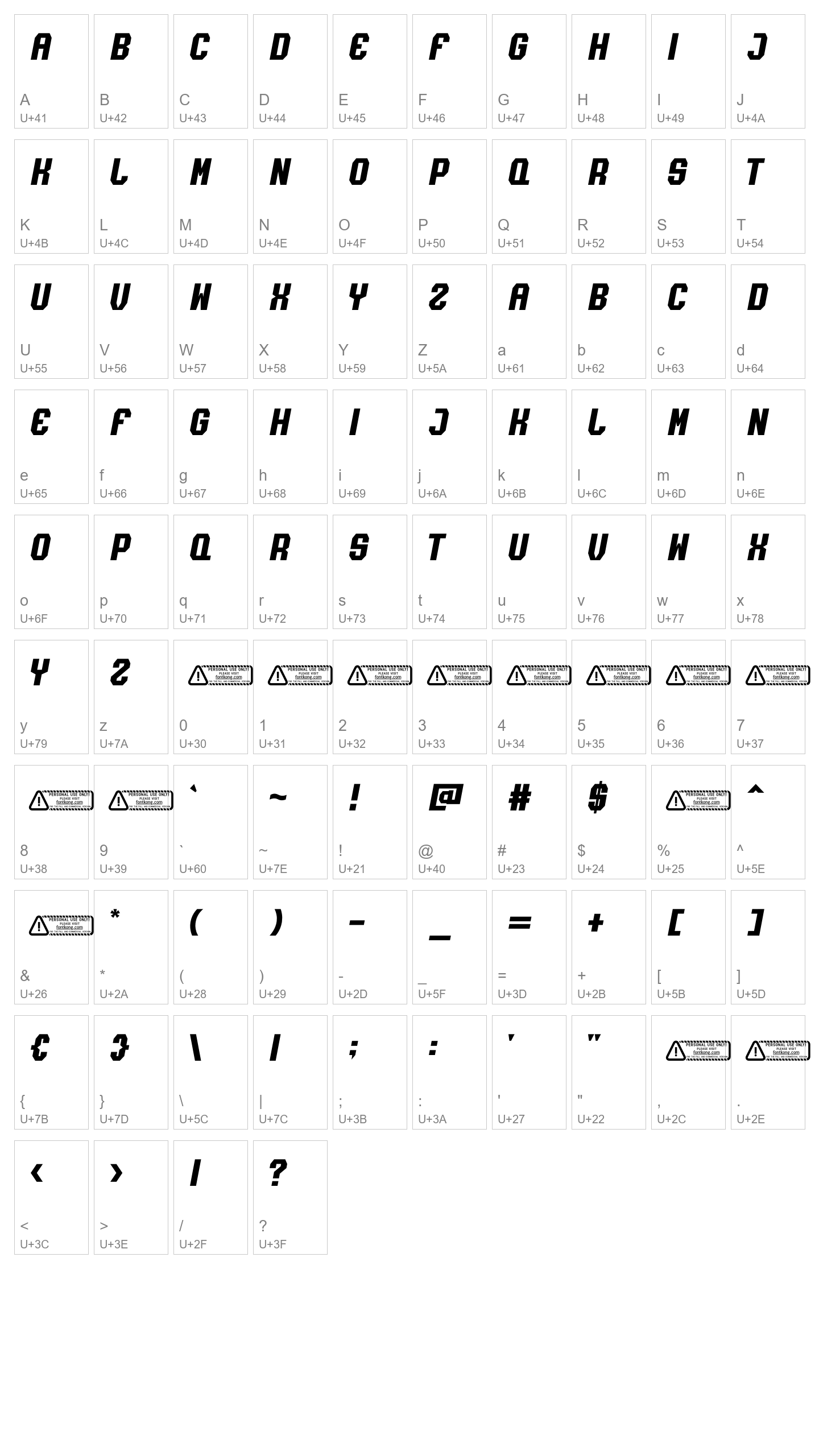Character Map Image