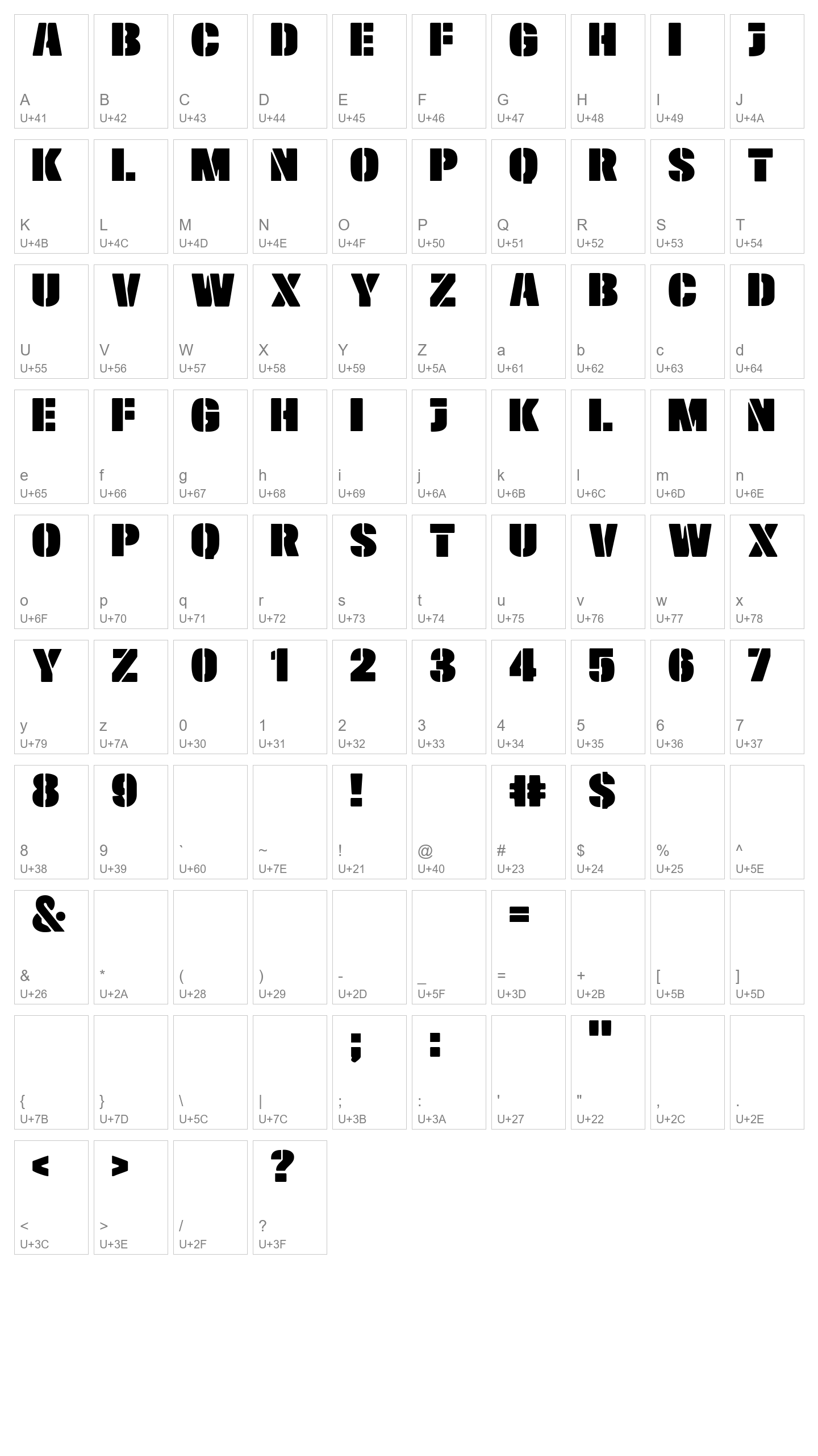 Character Map Image