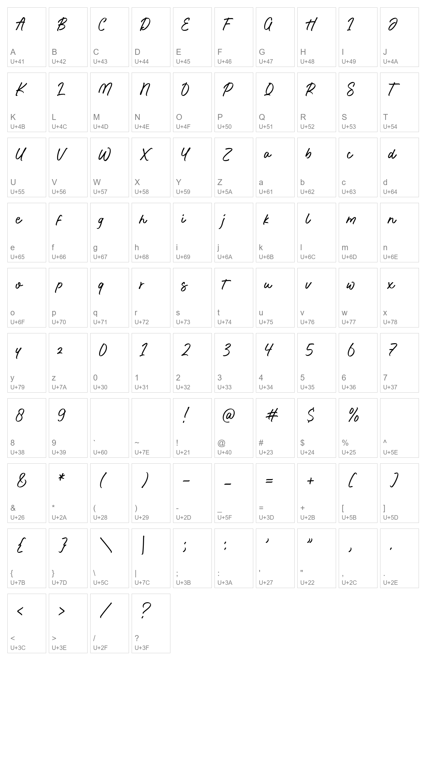Character Map Image