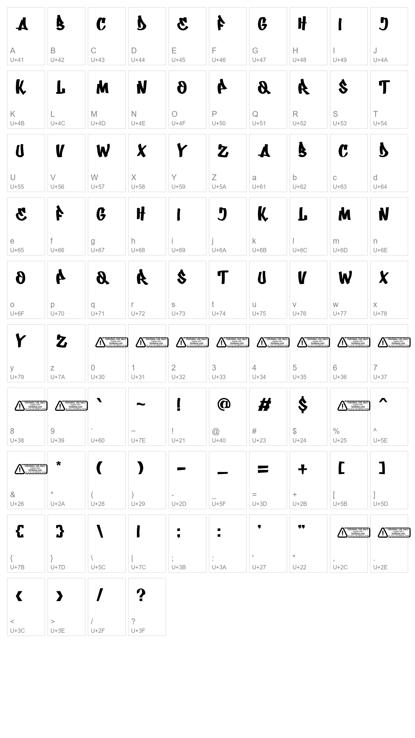 Character Map Image