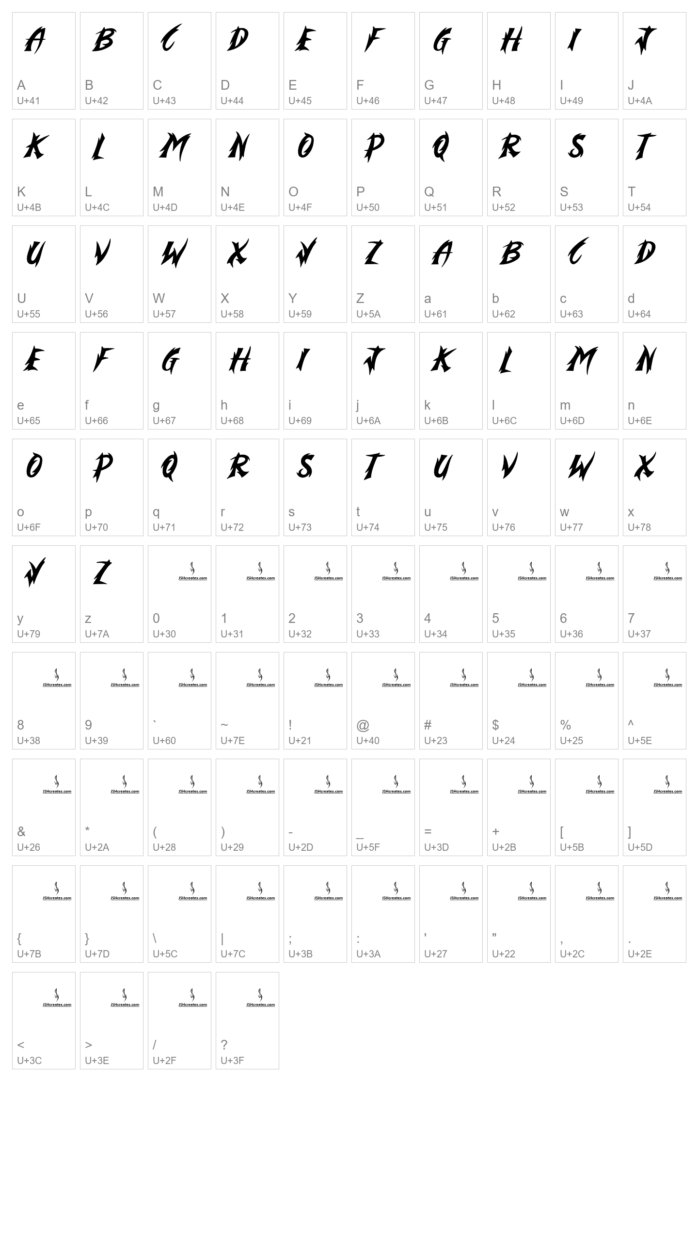 Character Map Image