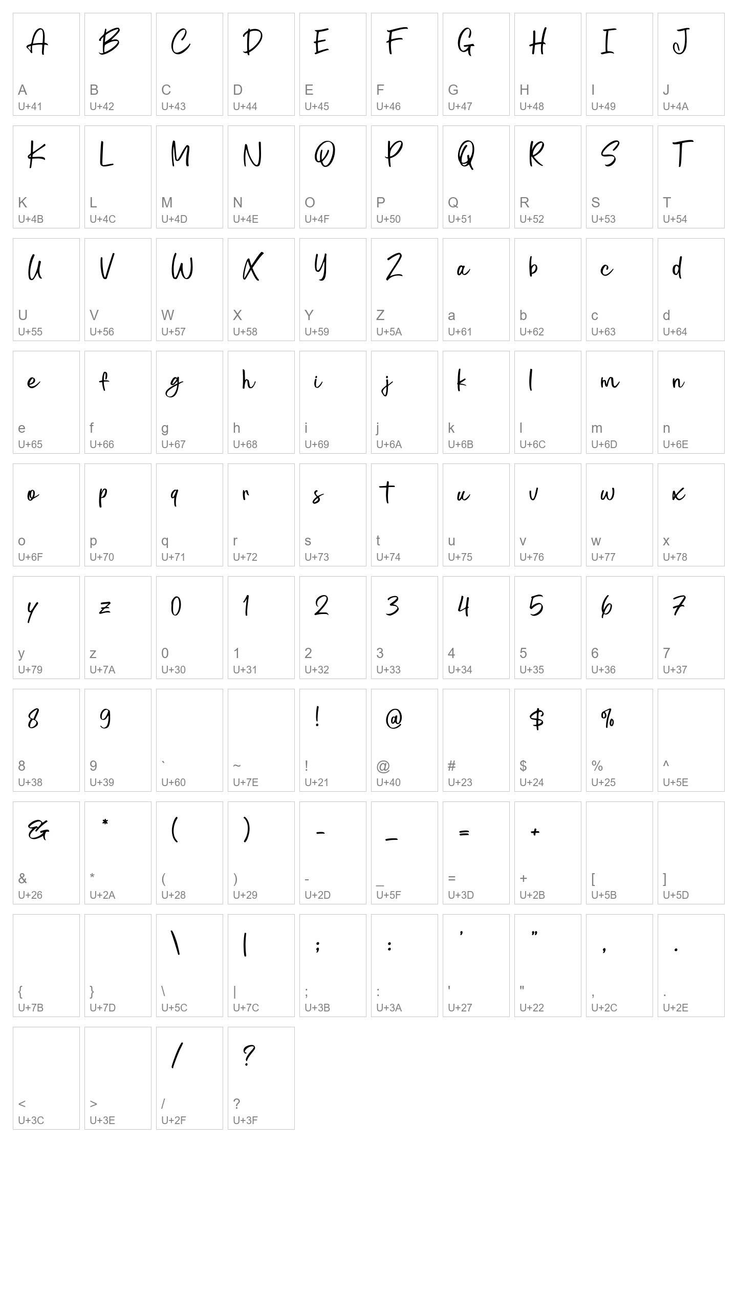 Character Map Image