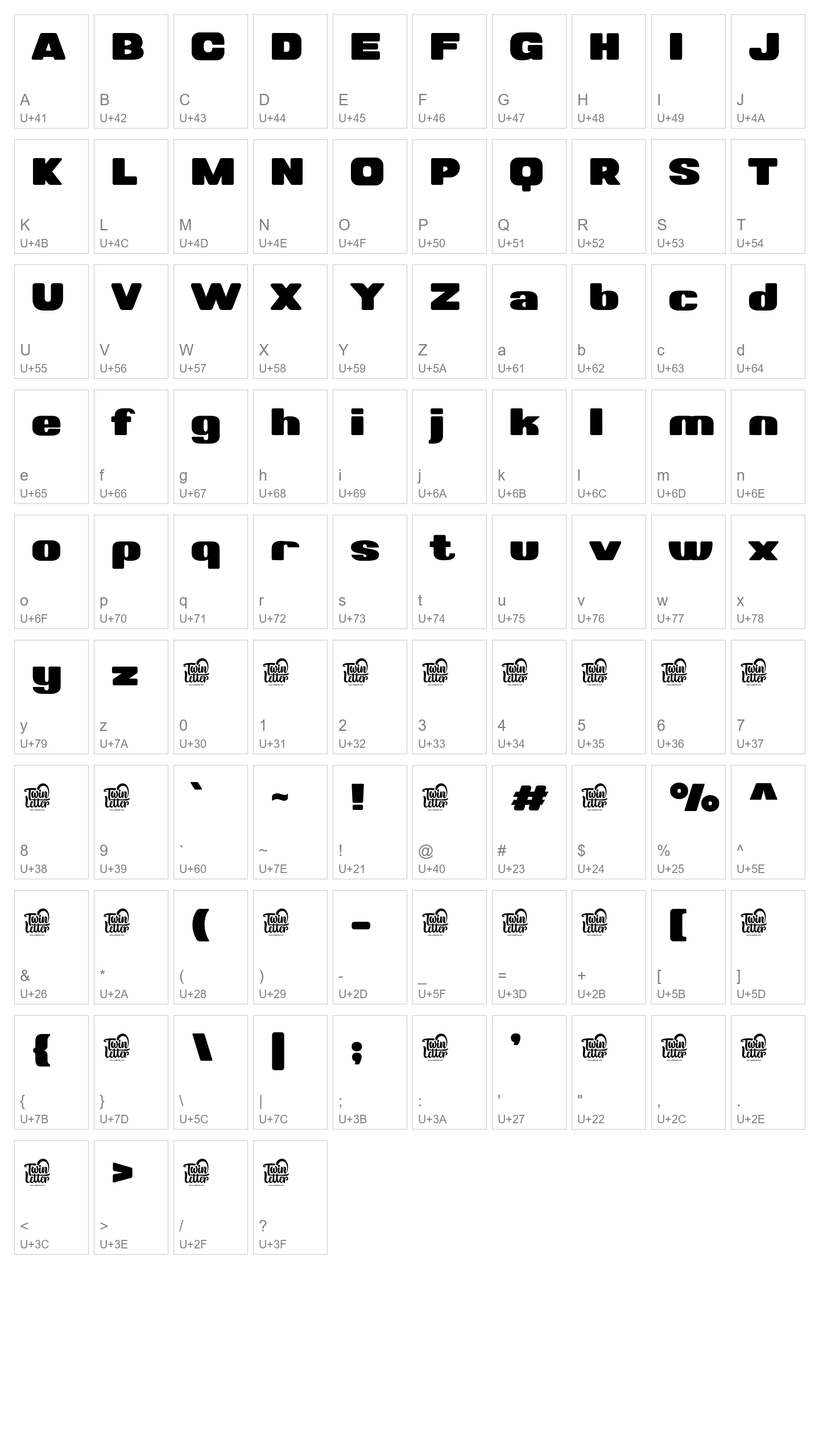 Character Map Image