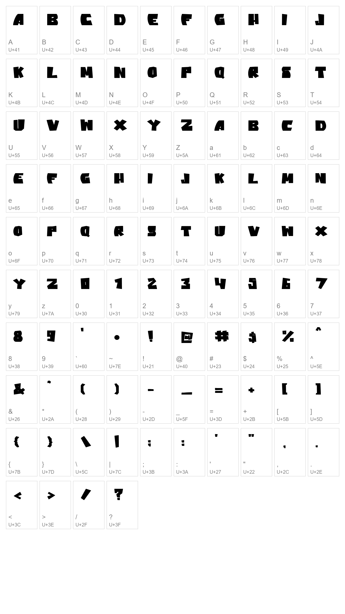 Character Map Image