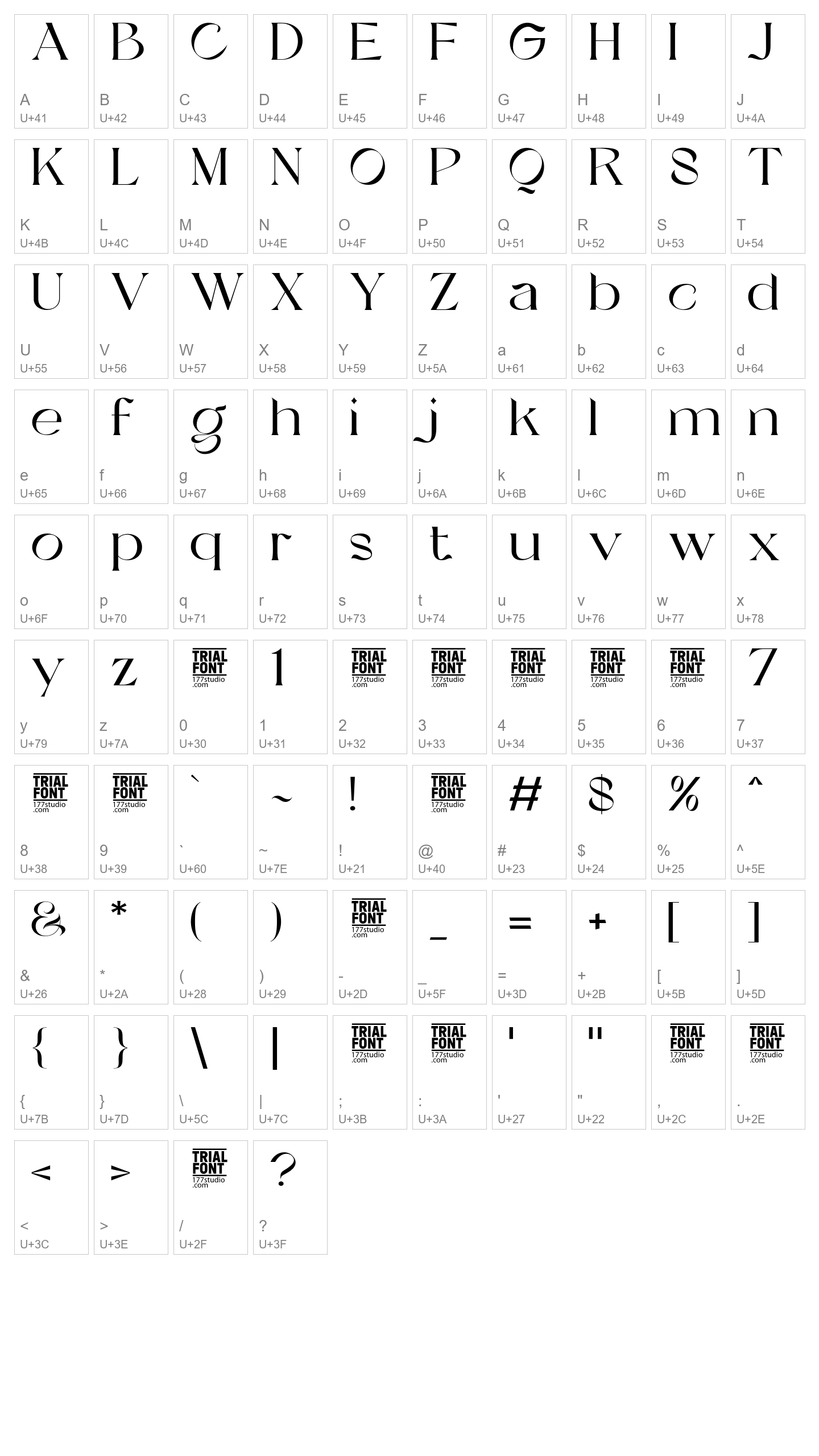 Character Map Image