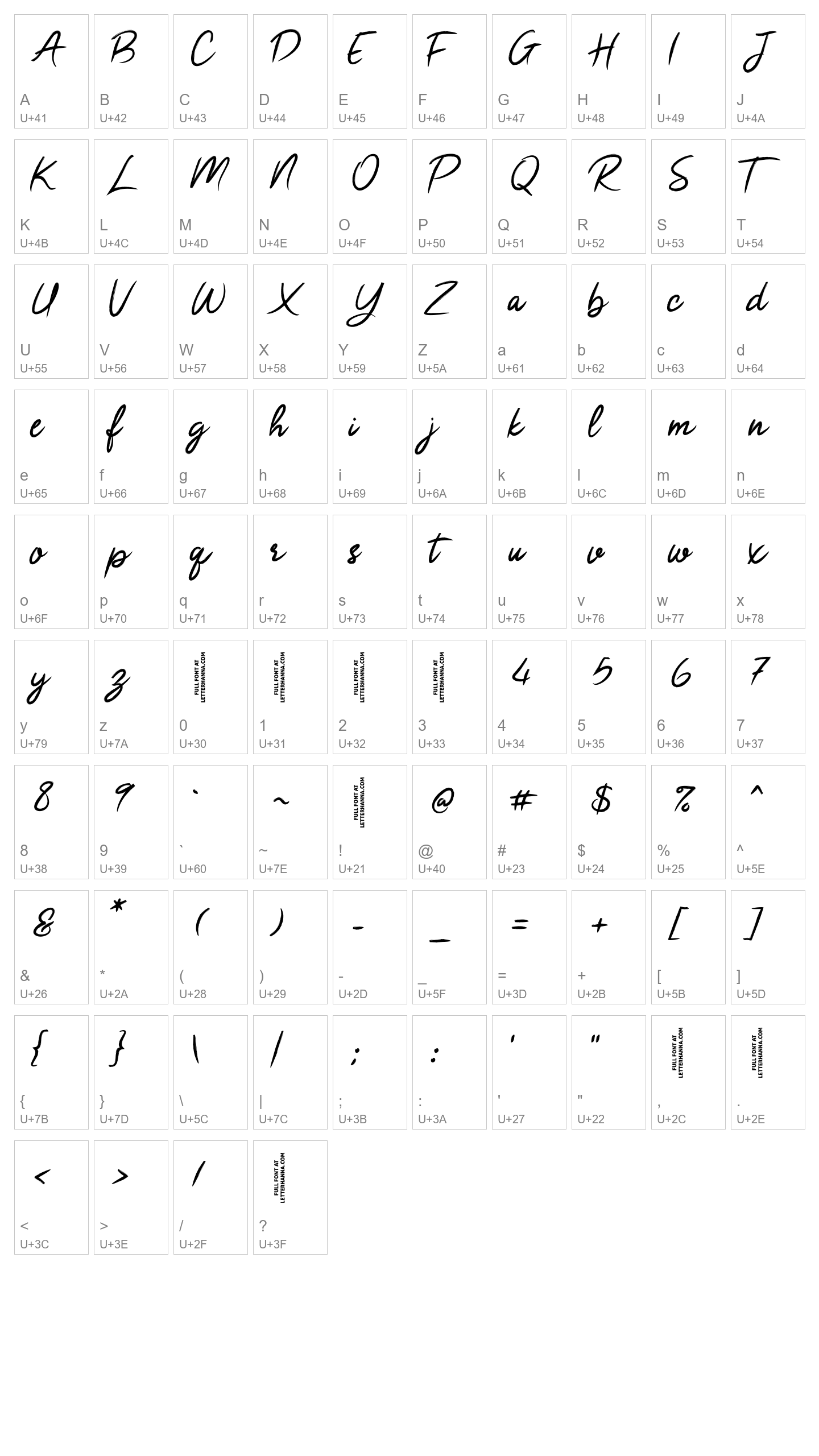 Character Map Image