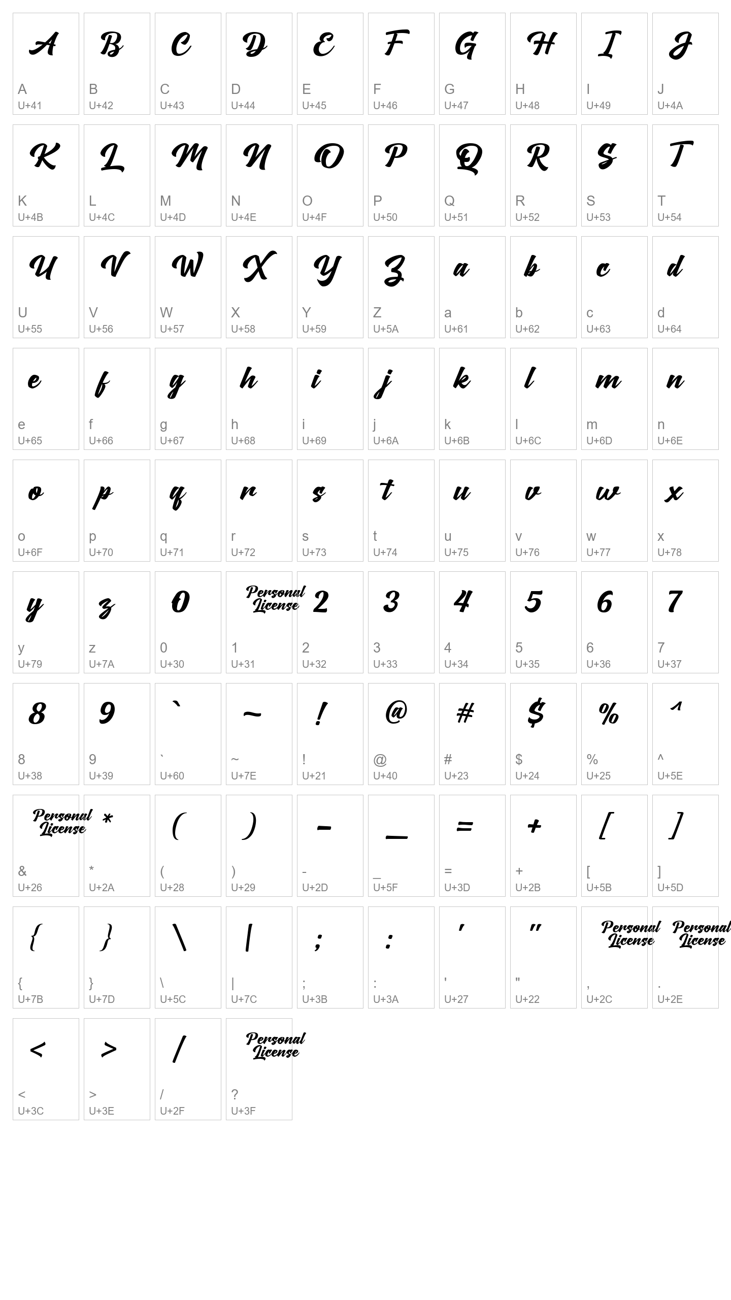 Character Map Image