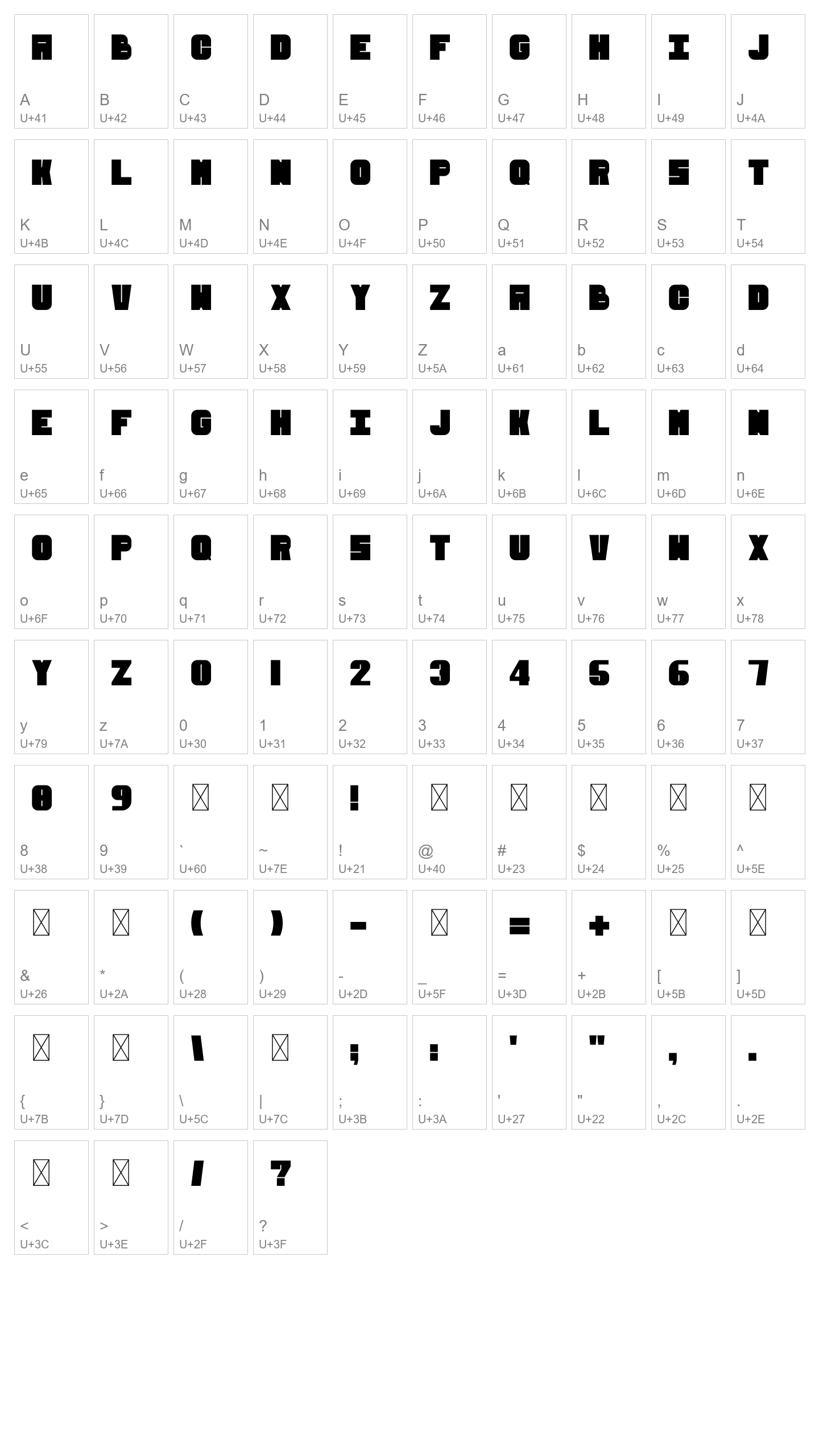 Character Map Image