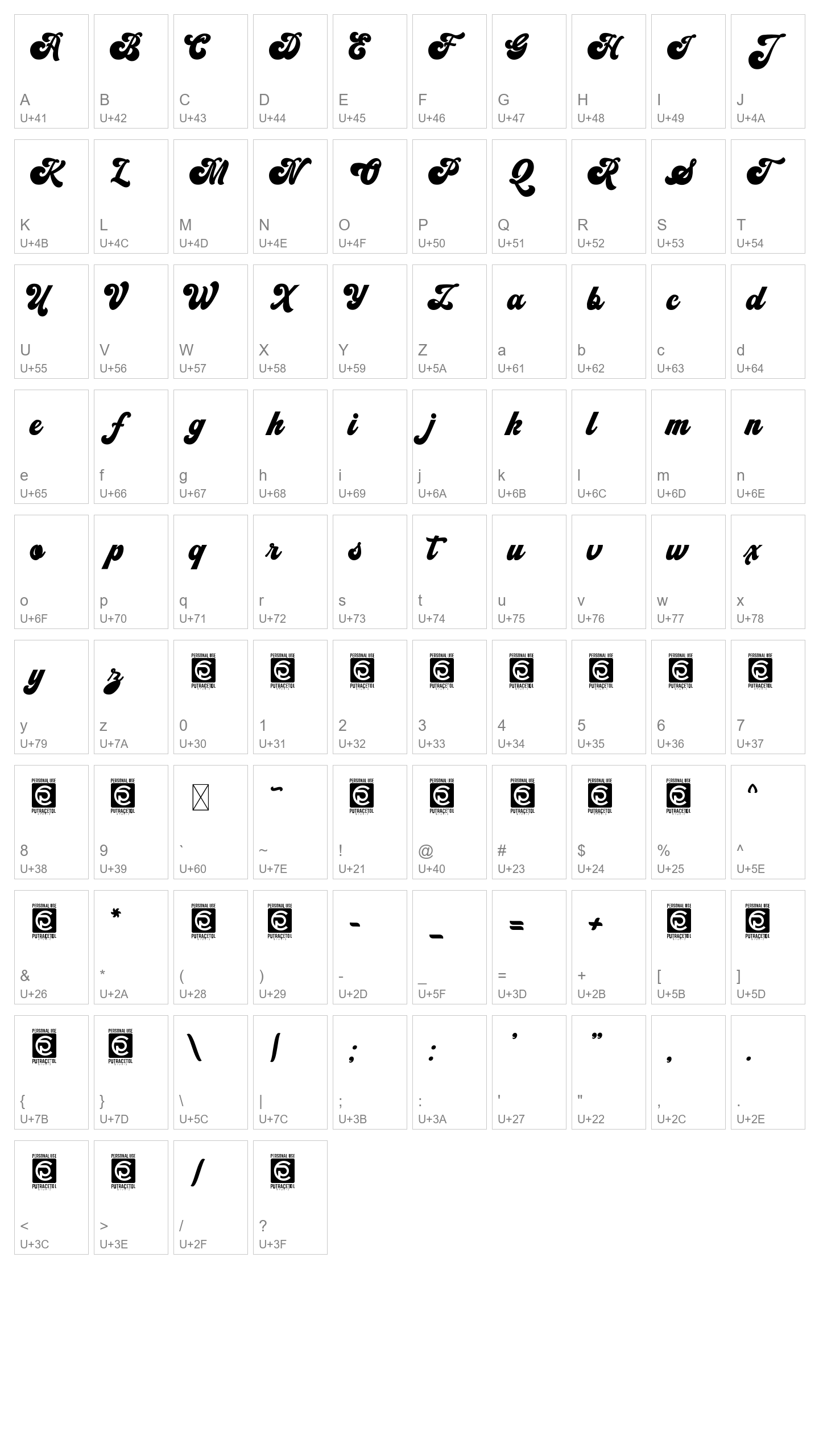 Character Map Image