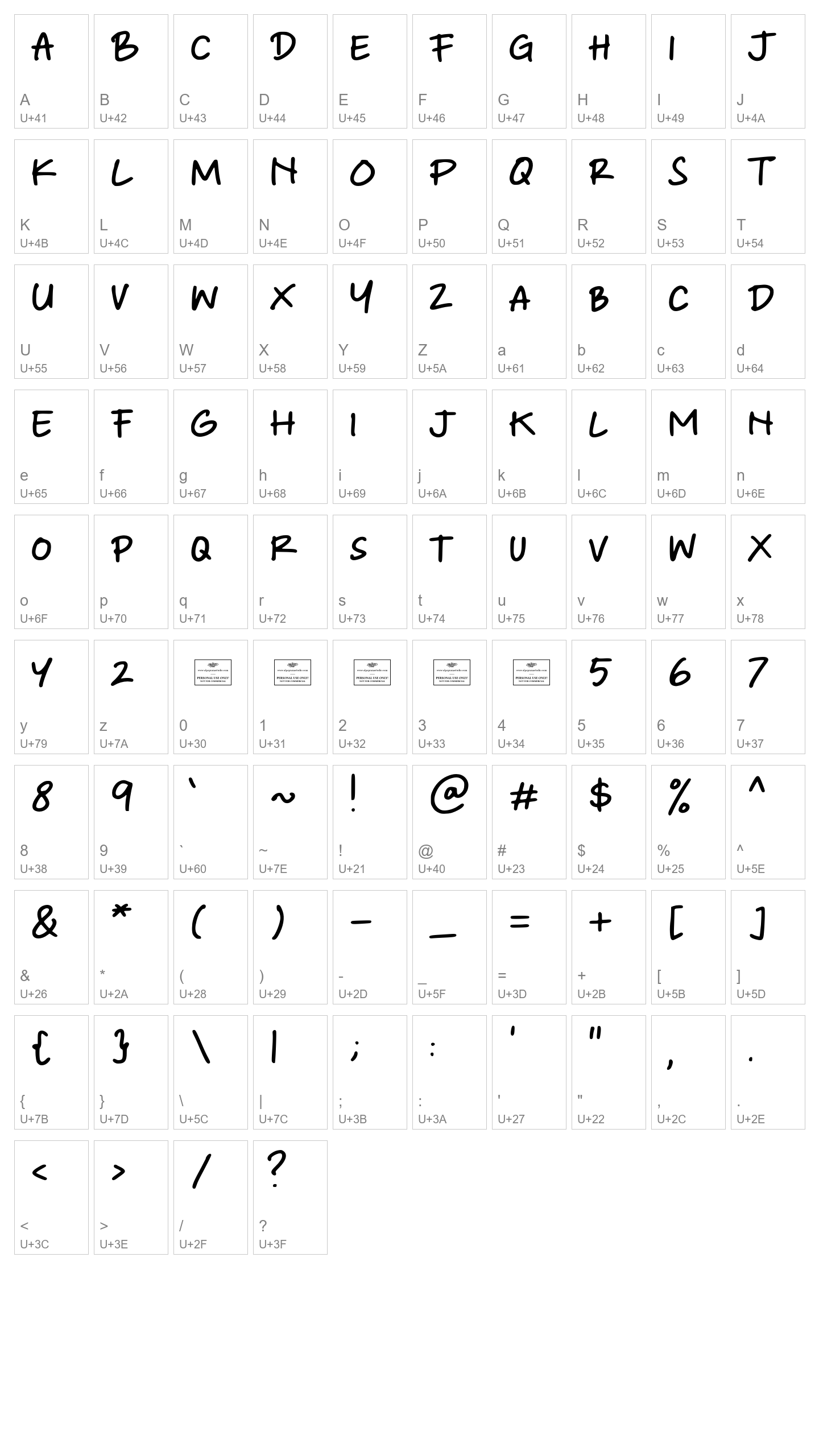 Character Map Image