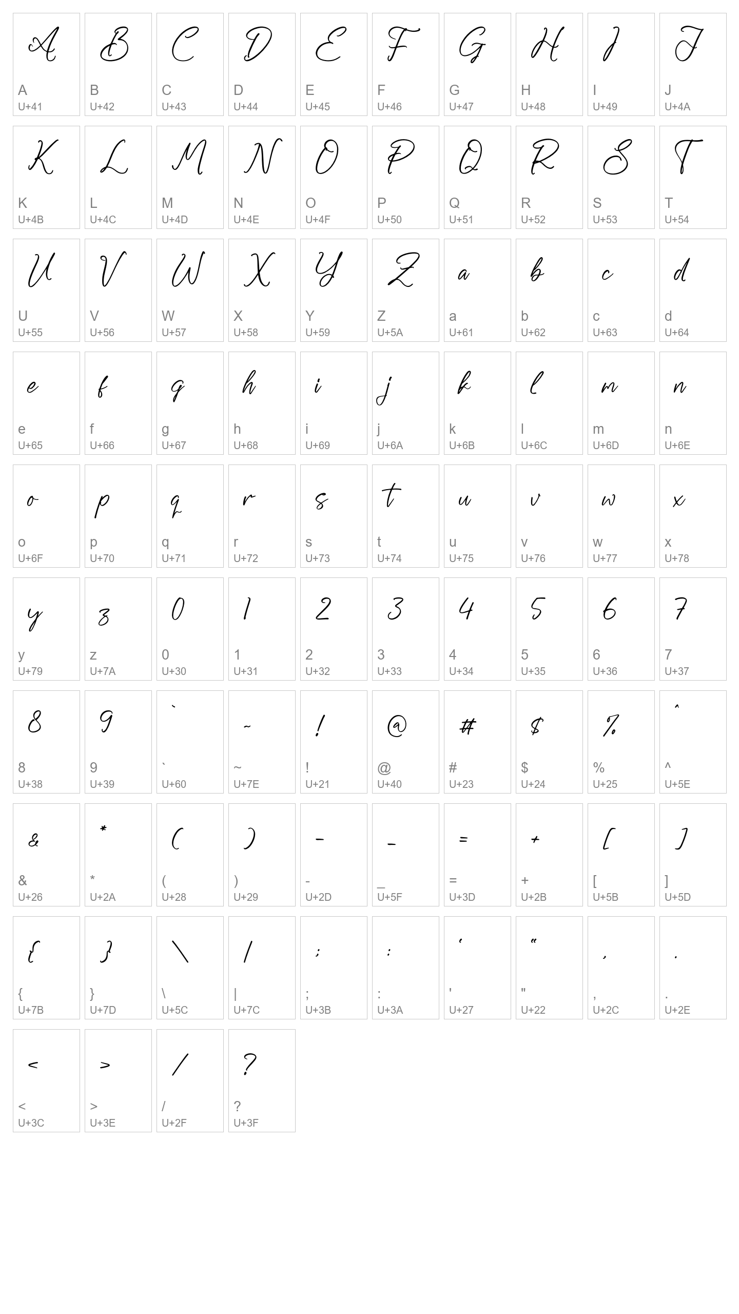 Character Map Image
