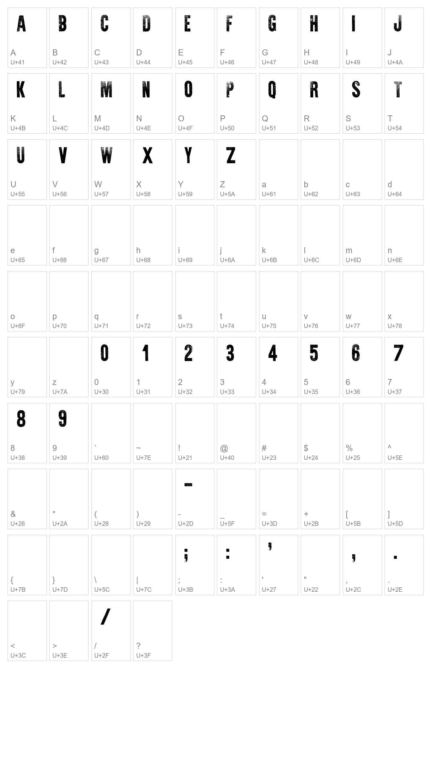 Character Map Image