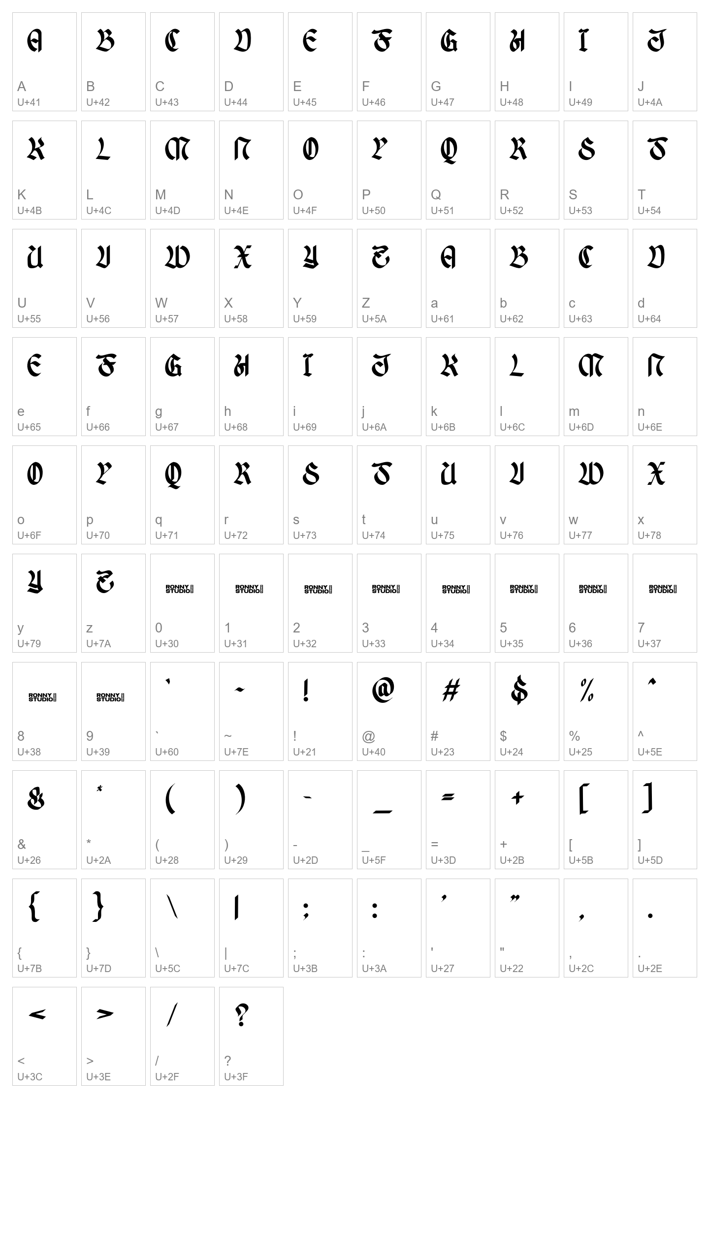 Character Map Image