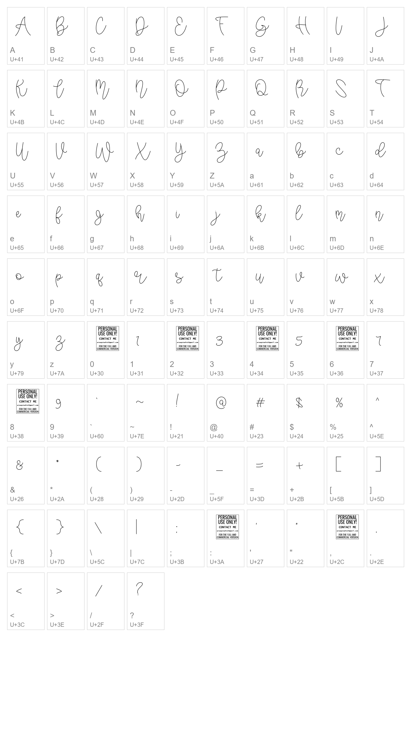 Character Map Image