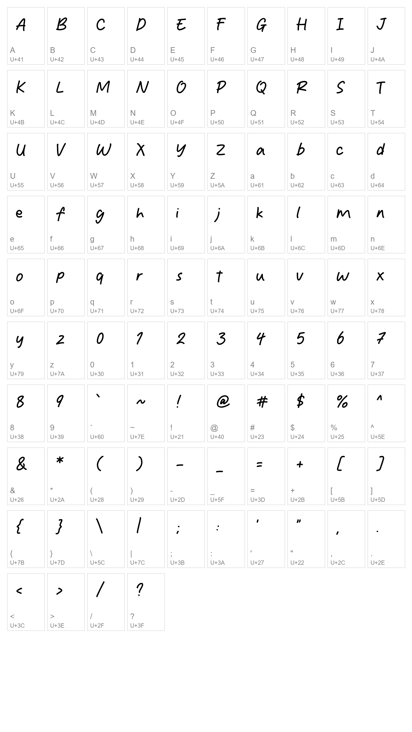 Character Map Image
