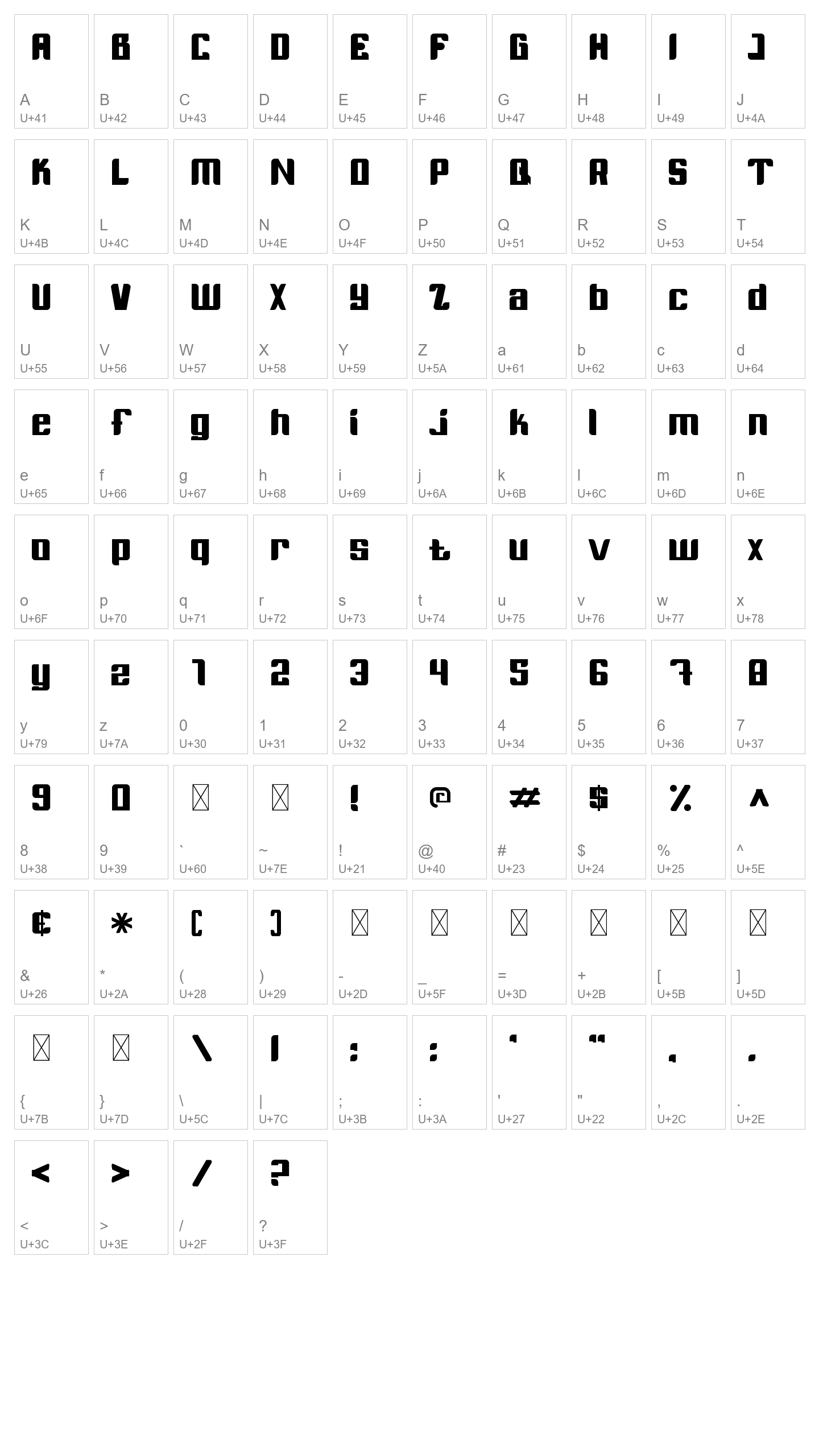 Character Map Image