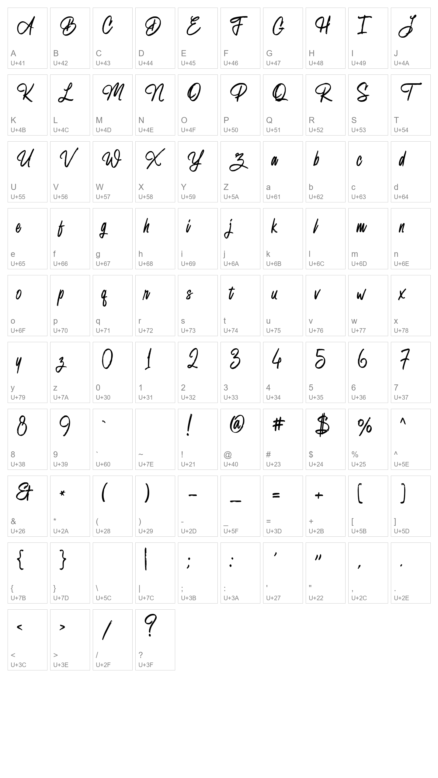 Character Map Image
