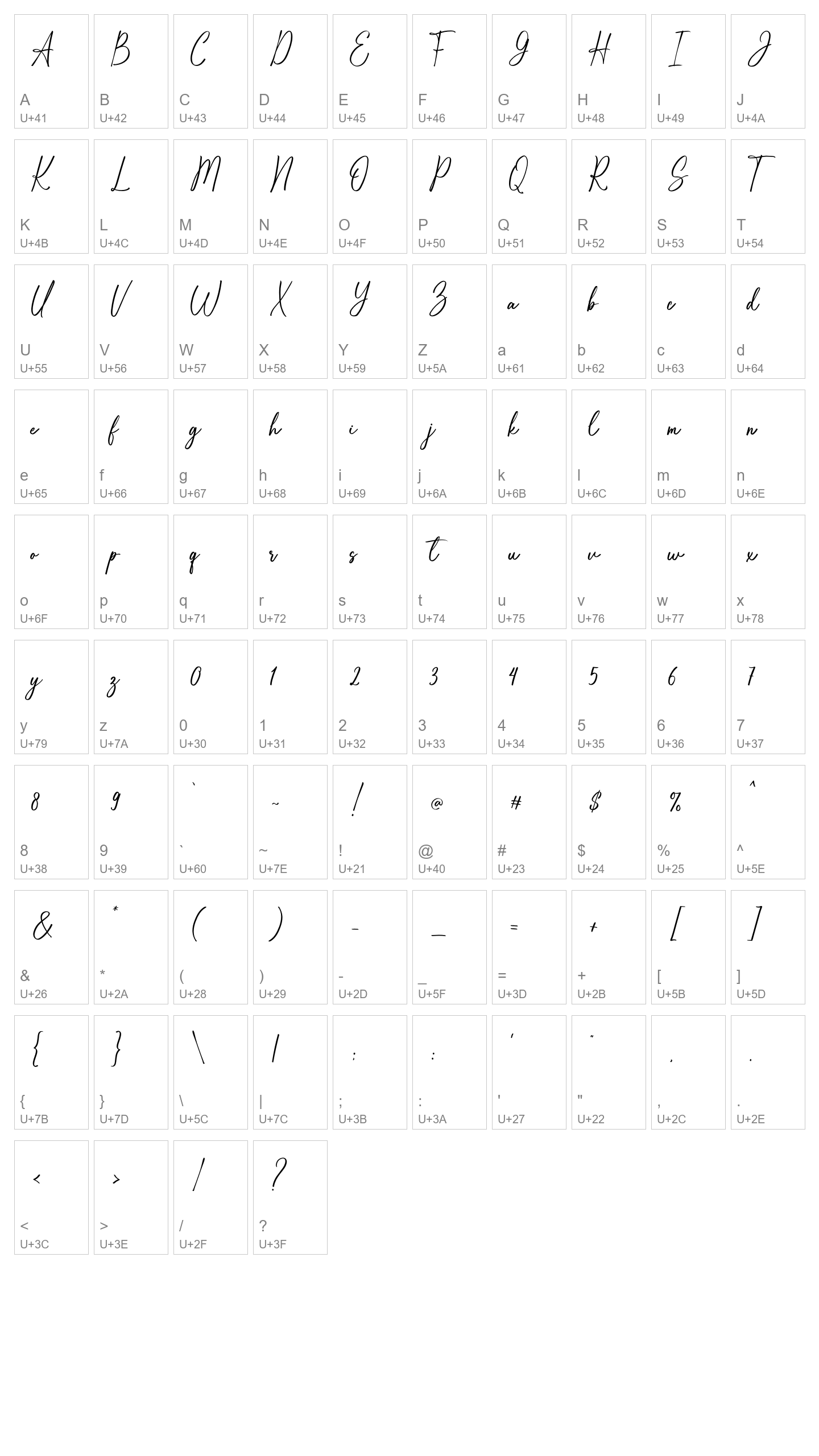 Character Map Image