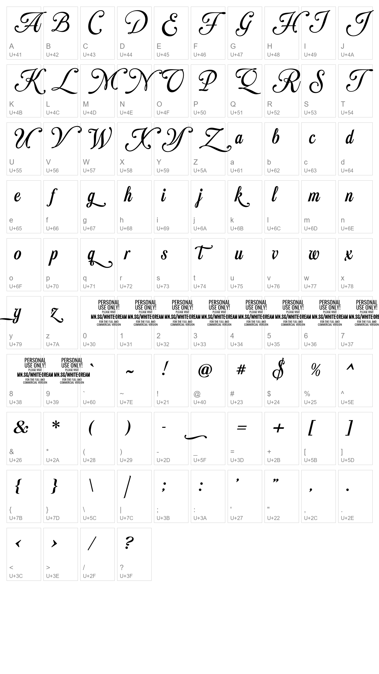 Character Map Image