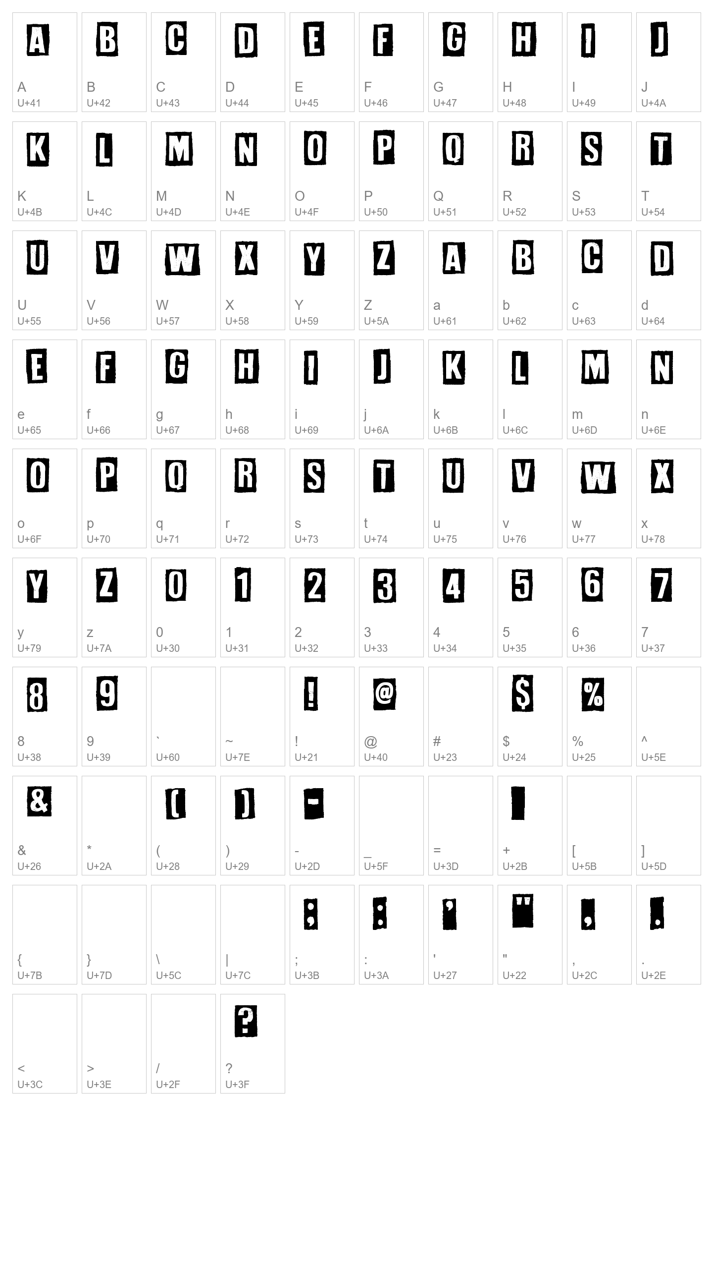 Character Map Image