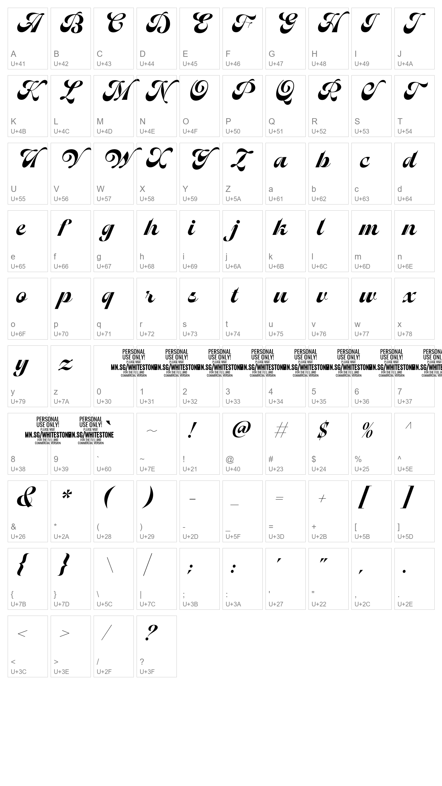 Character Map Image