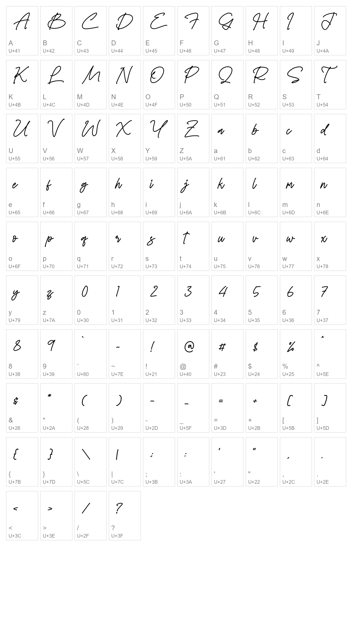 Character Map Image