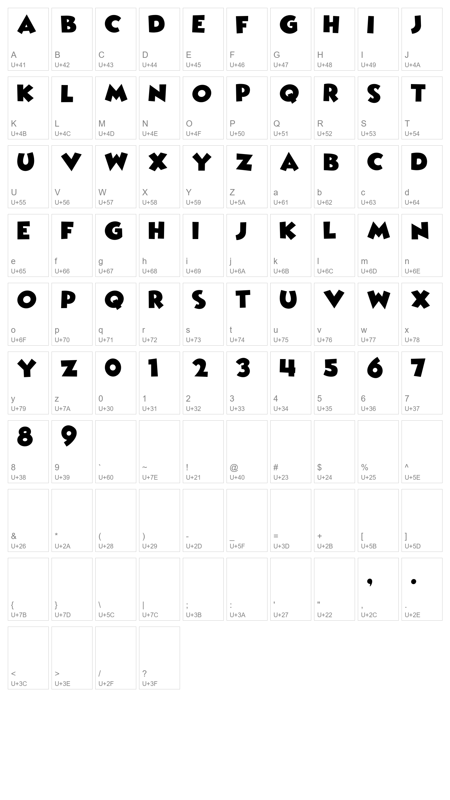 Character Map Image