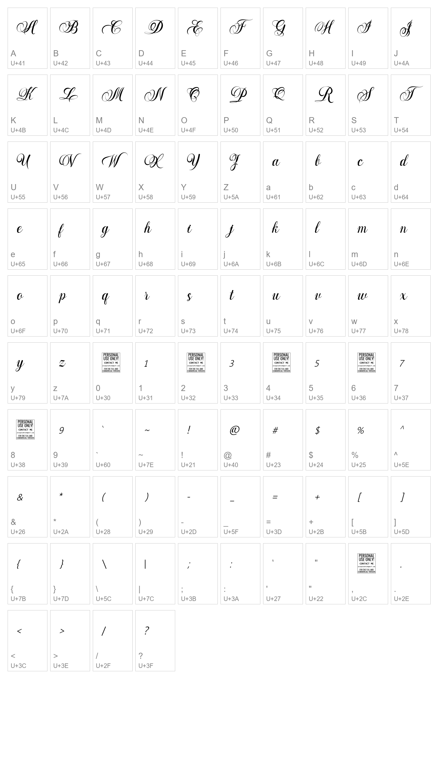 Character Map Image