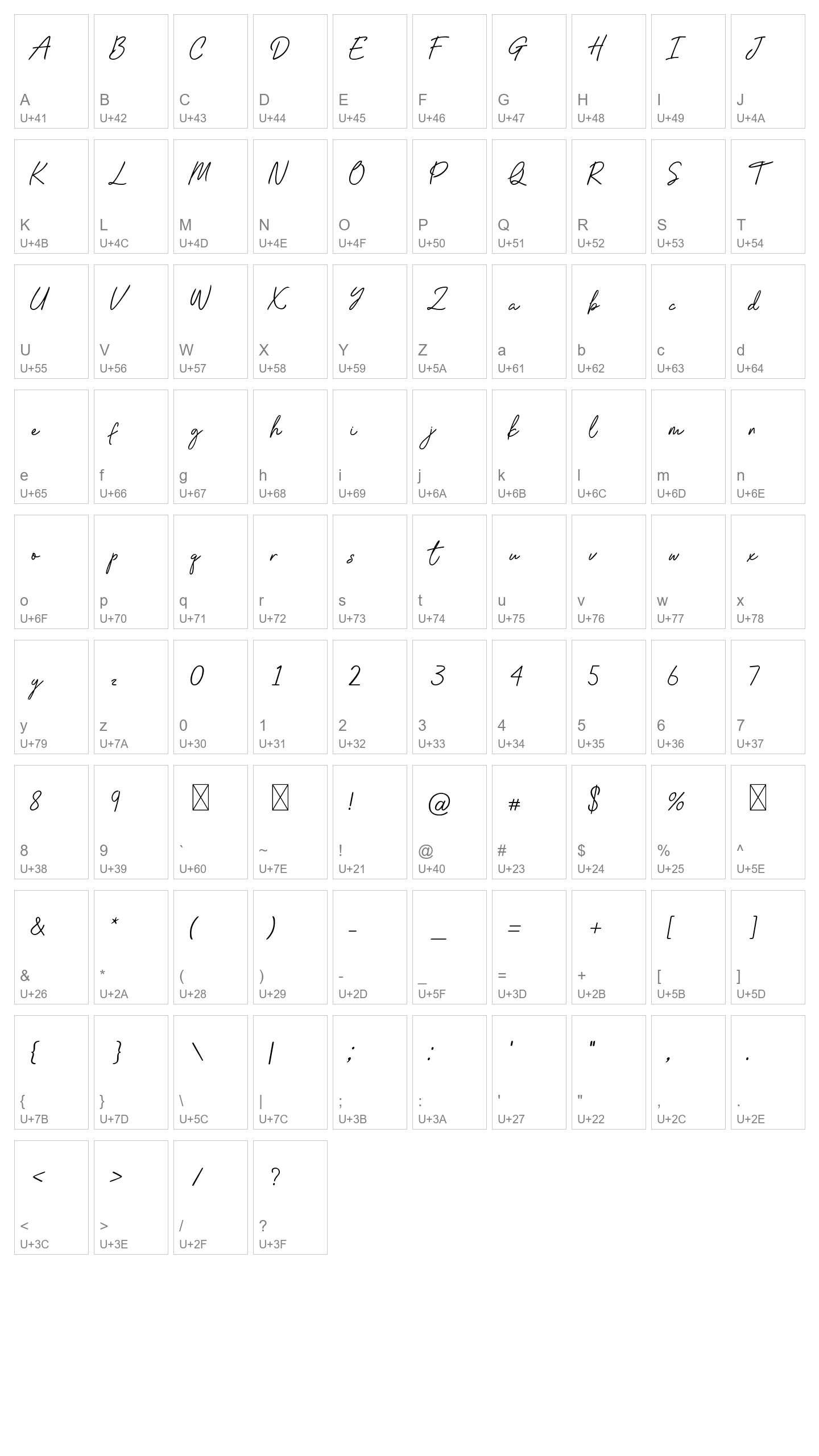 Character Map Image