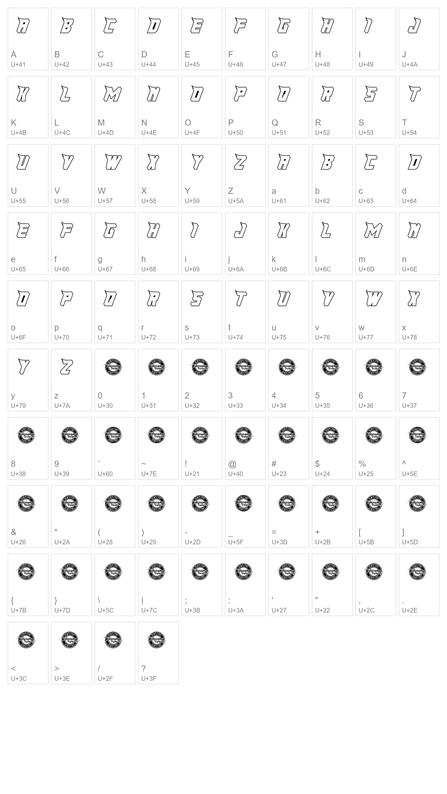 Character Map Image