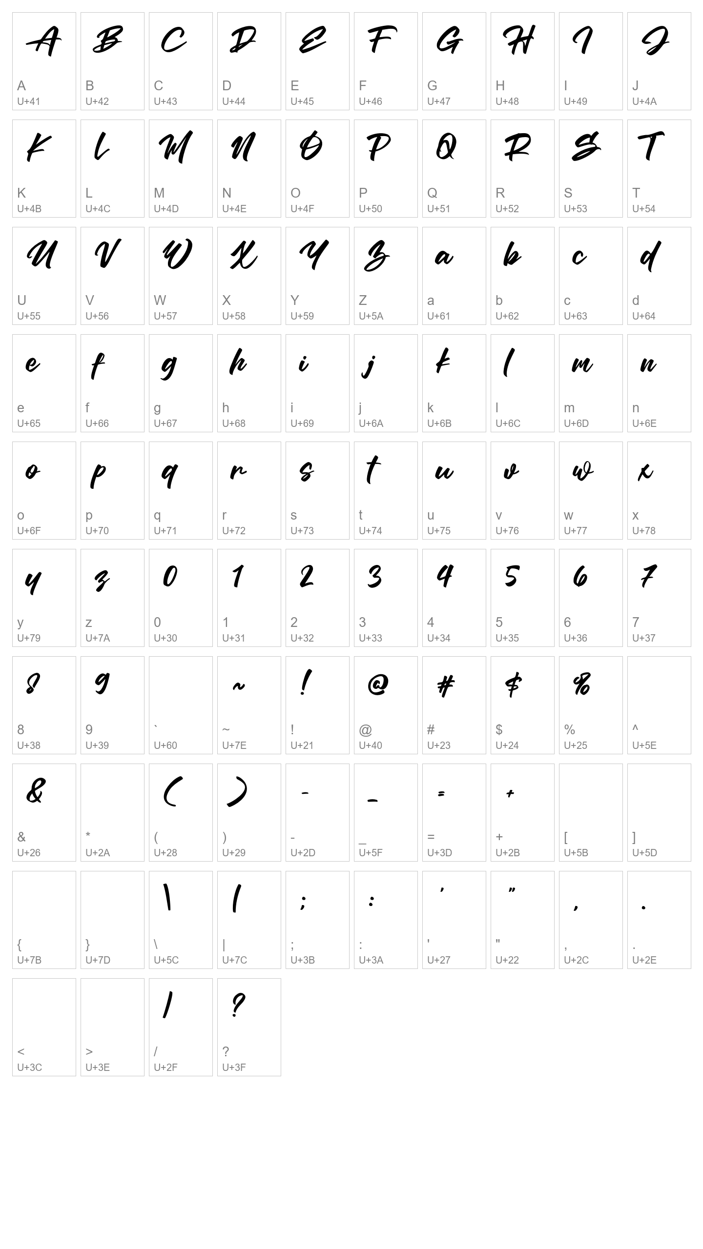 Character Map Image