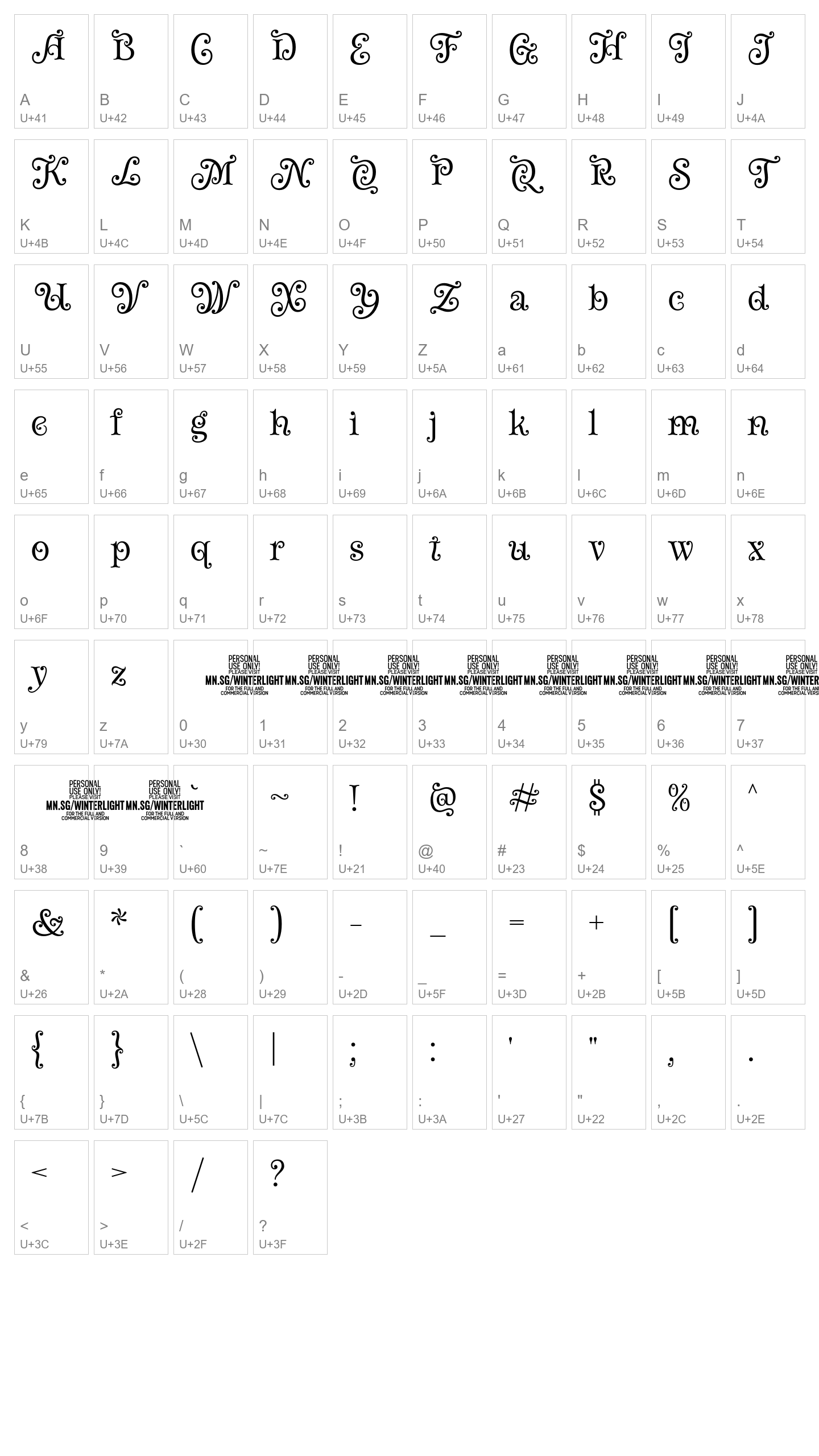 Character Map Image