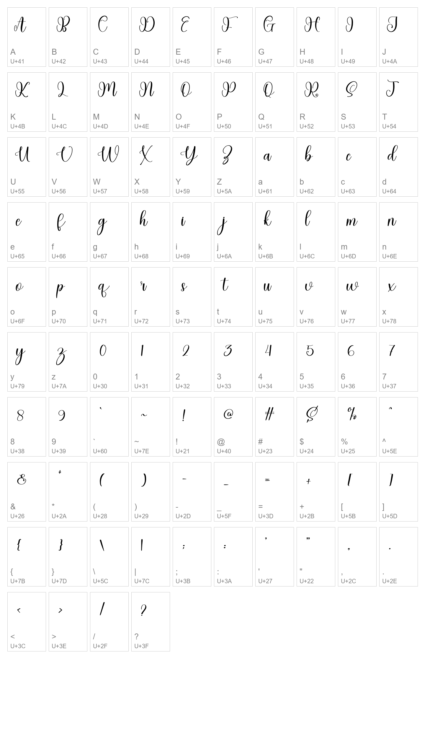 Character Map Image