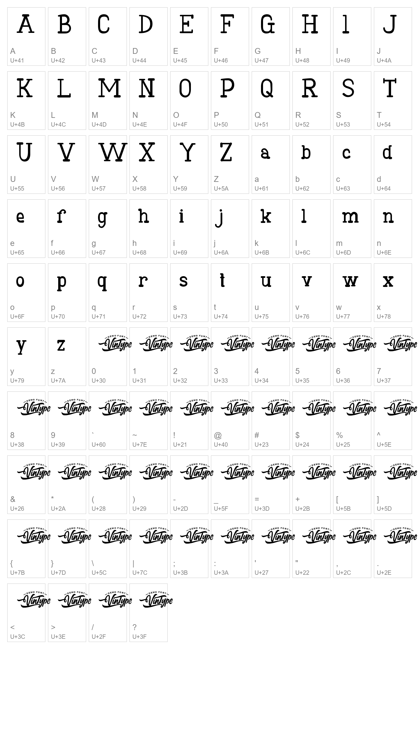 Character Map Image